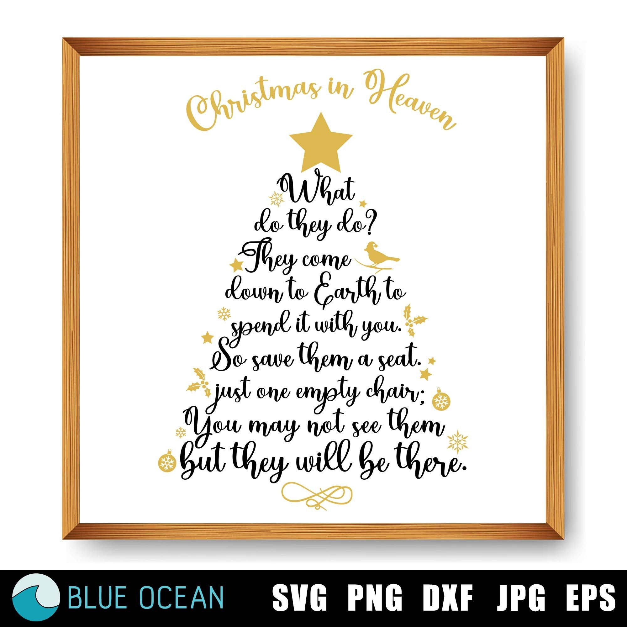 Christmas In Heaven Svg: Memorial Poem Sign (Digital Download with Christmas in Heaven Poem Words Printable