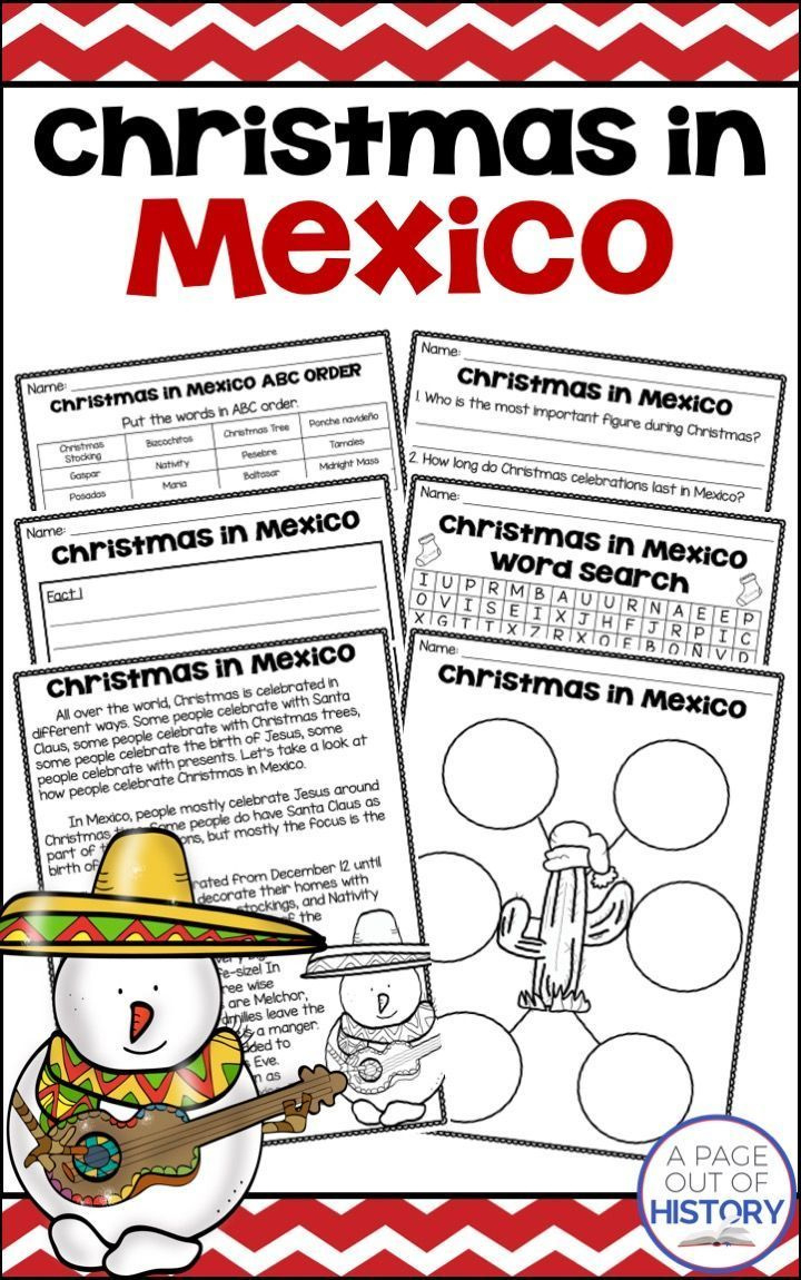 Christmas In Mexico Christmas Around The World Social Studies Unit in Christmas in Mexico Worksheets