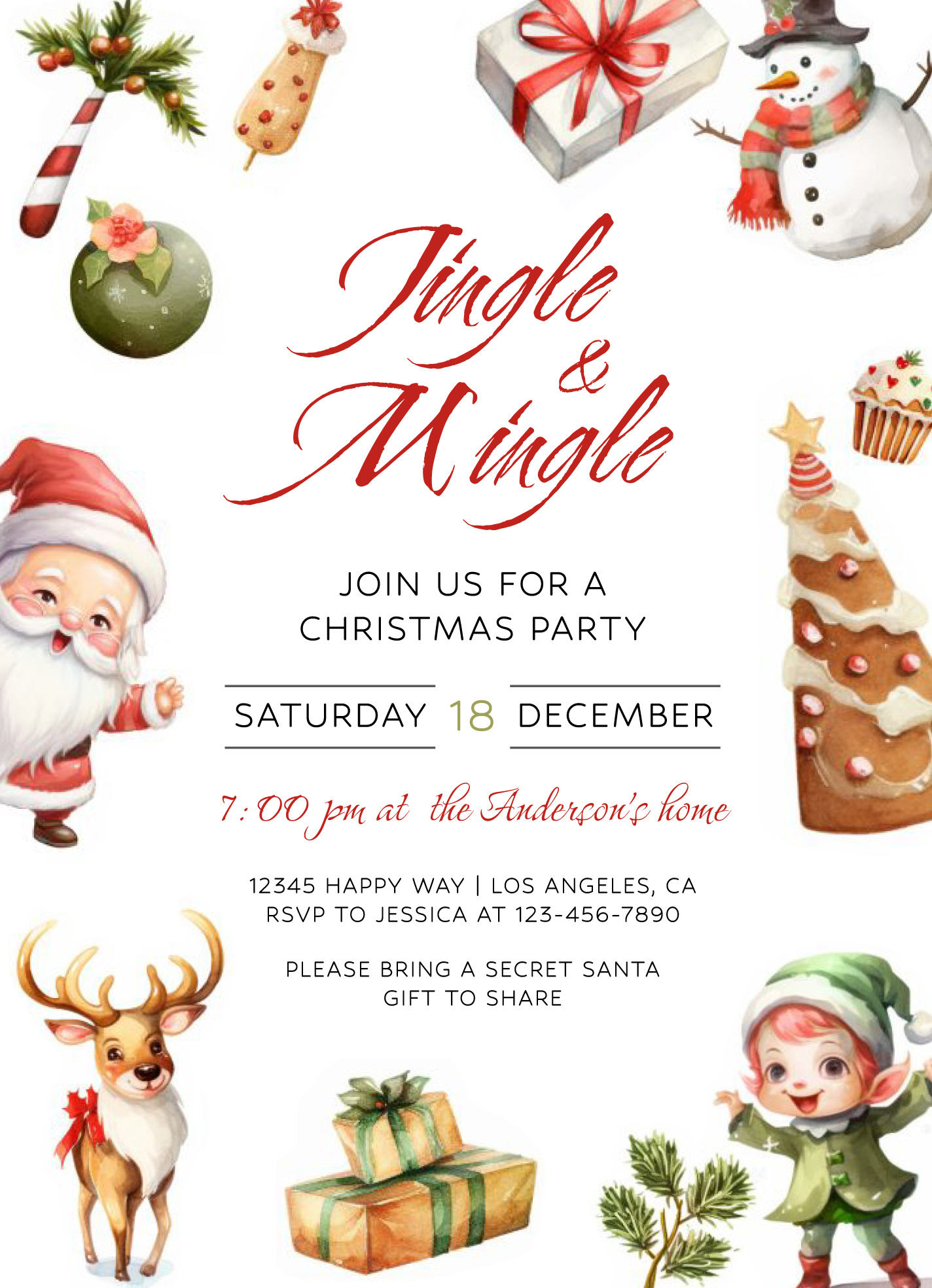 Christmas Invitation Free Google Docs Template - Gdoc.io for Christmas Invitation Card Free Printable