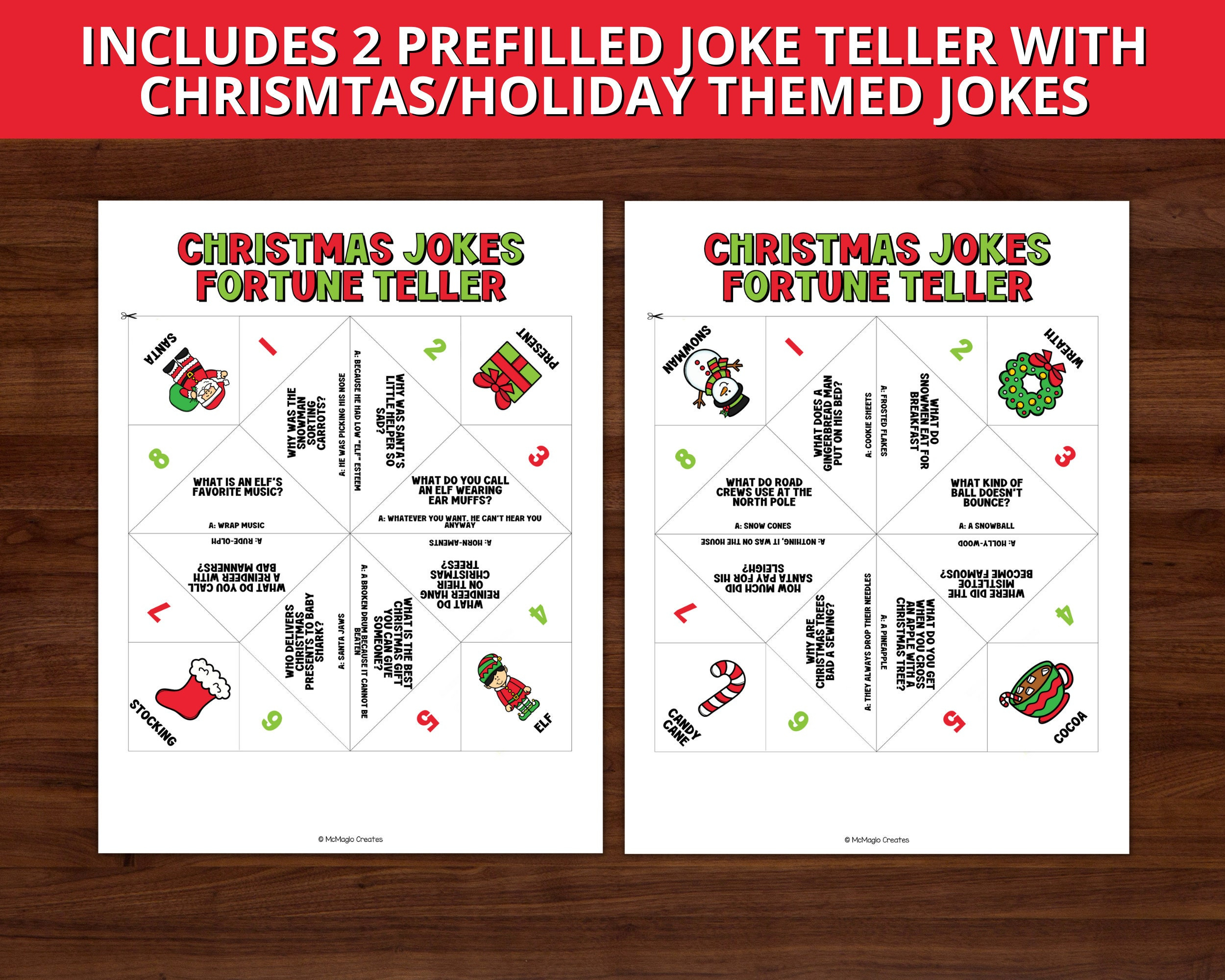 Christmas Jokes Printable, Christmas Joke Teller, Christmas Cootie regarding Christmas Joke Teller Printable