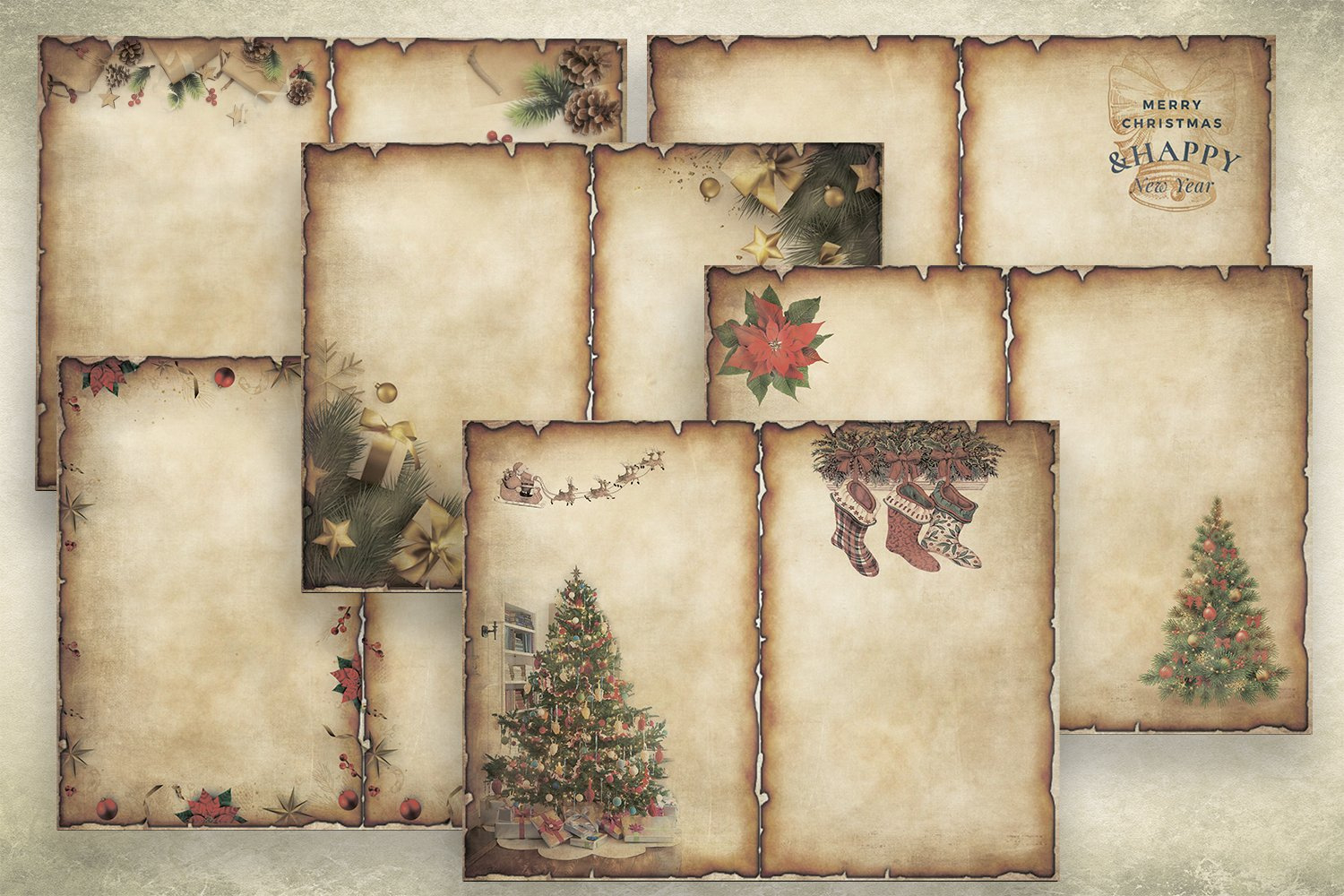 Christmas Junk Journal Printable, Letter Size in Christmas Journal Paper Printable