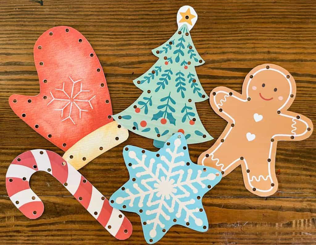 Christmas Lacing Cards - Free Printable - Fox Farm Home pertaining to Christmas Lacing Card Printable