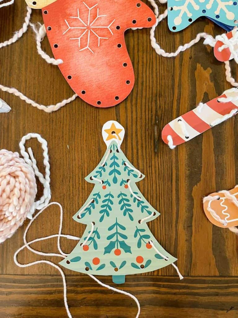 Christmas Lacing Cards - Free Printable - Fox Farm Home pertaining to Christmas Lacing Card Printable