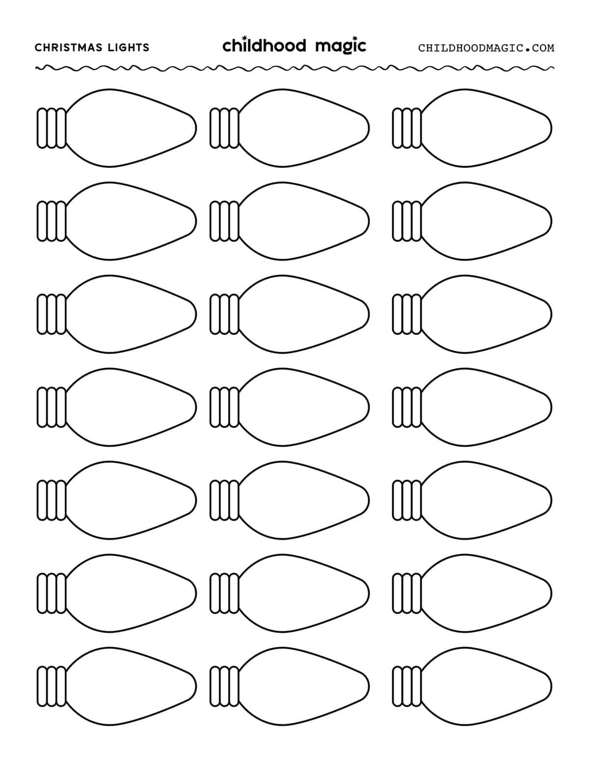 Christmas Light Template- Free Printable Outline - Childhood Magic in Christmas Lights Outline Printable