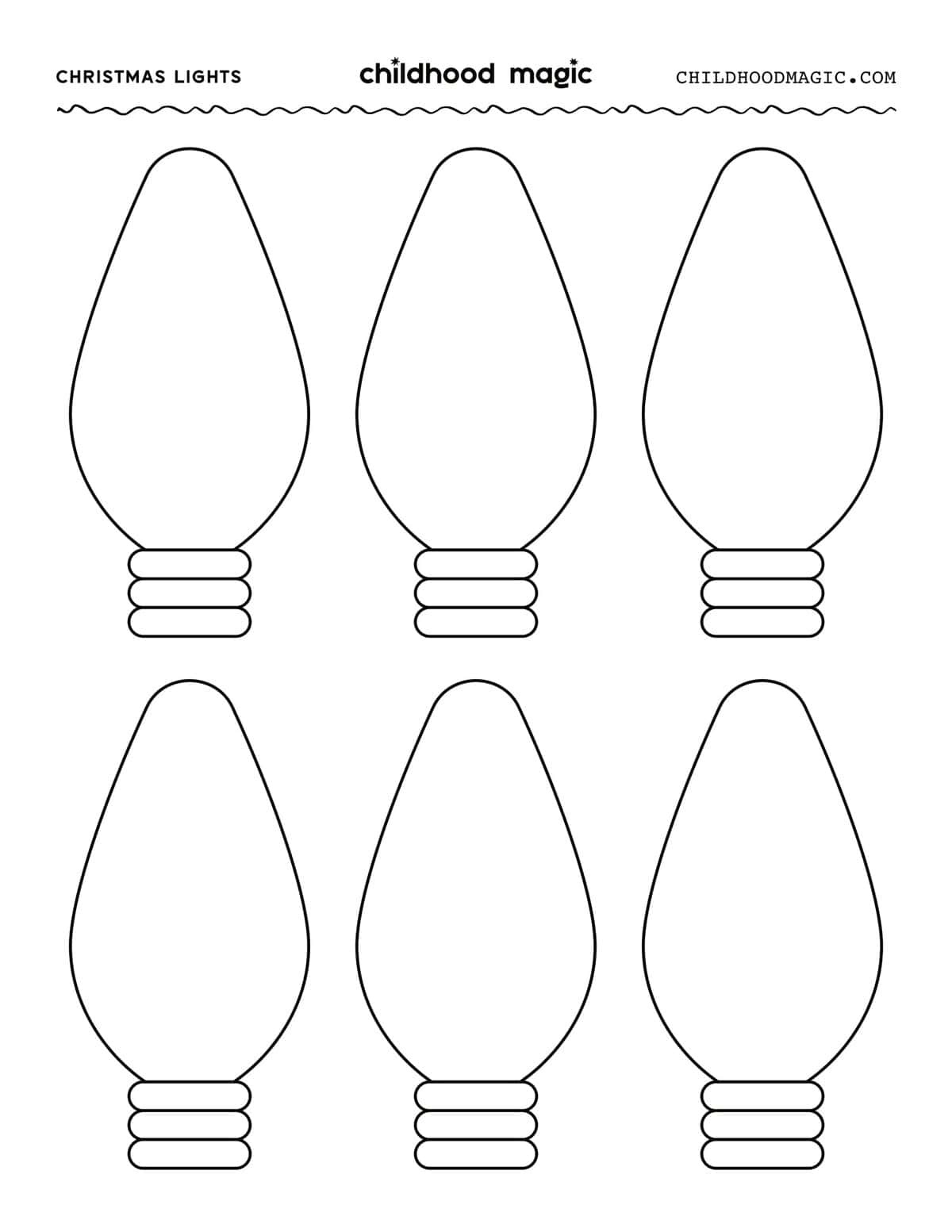 Christmas Light Template- Free Printable Outline - Childhood Magic within Christmas Lights Template Printable