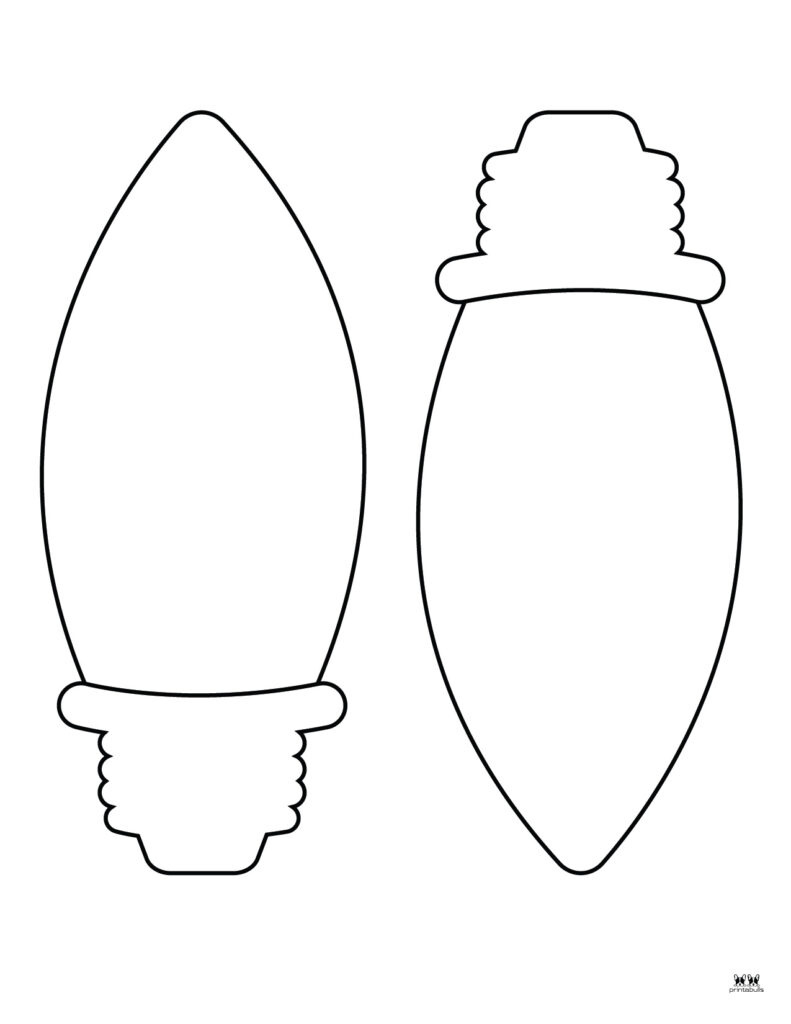 Christmas Light Templates - 25 Free Printable Pages | Printabulls regarding Christmas Light Bulb Outline Printable