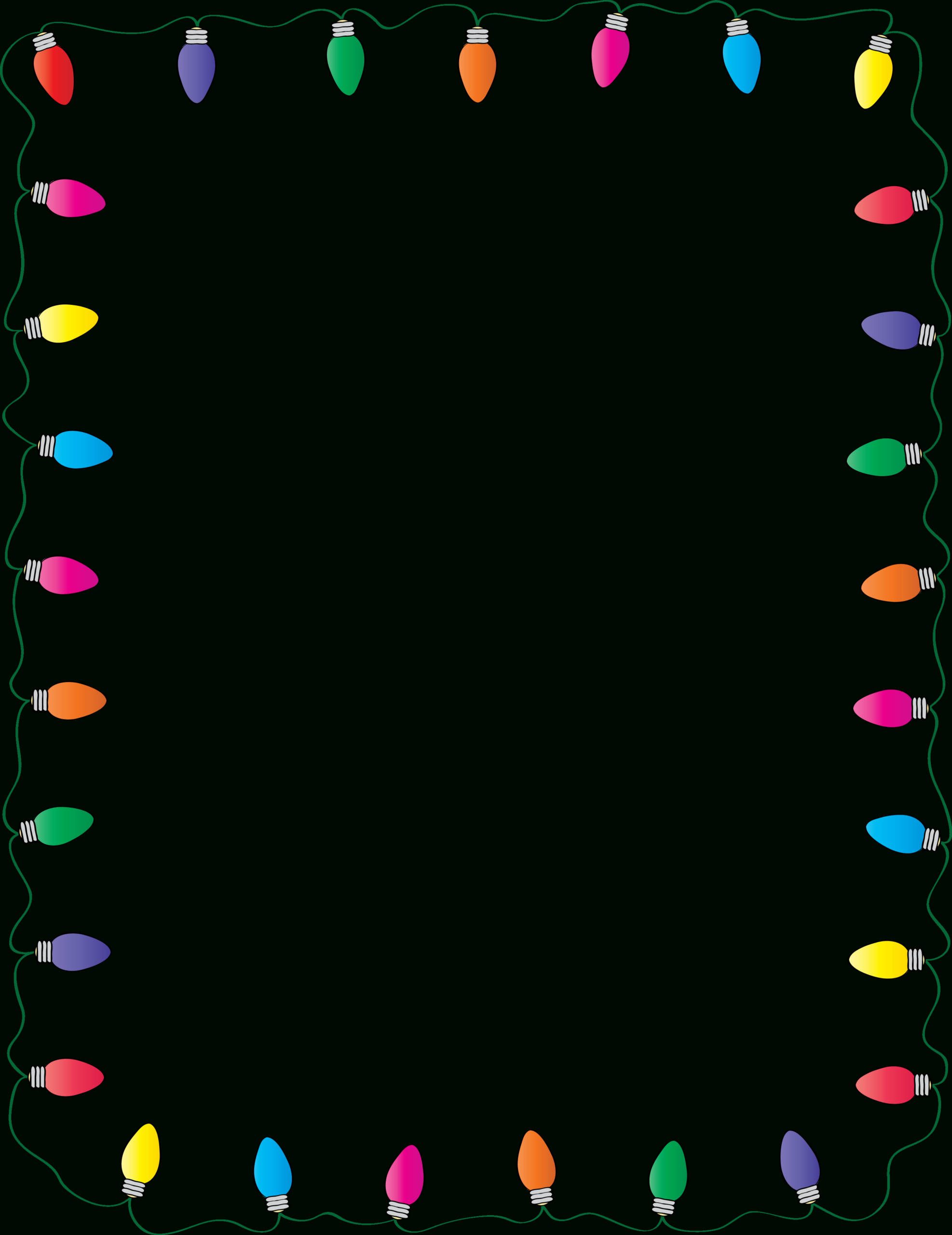 Christmas Lights Border, Seasonal Accents, Holiday Ornaments within Christmas Lights Border Printable