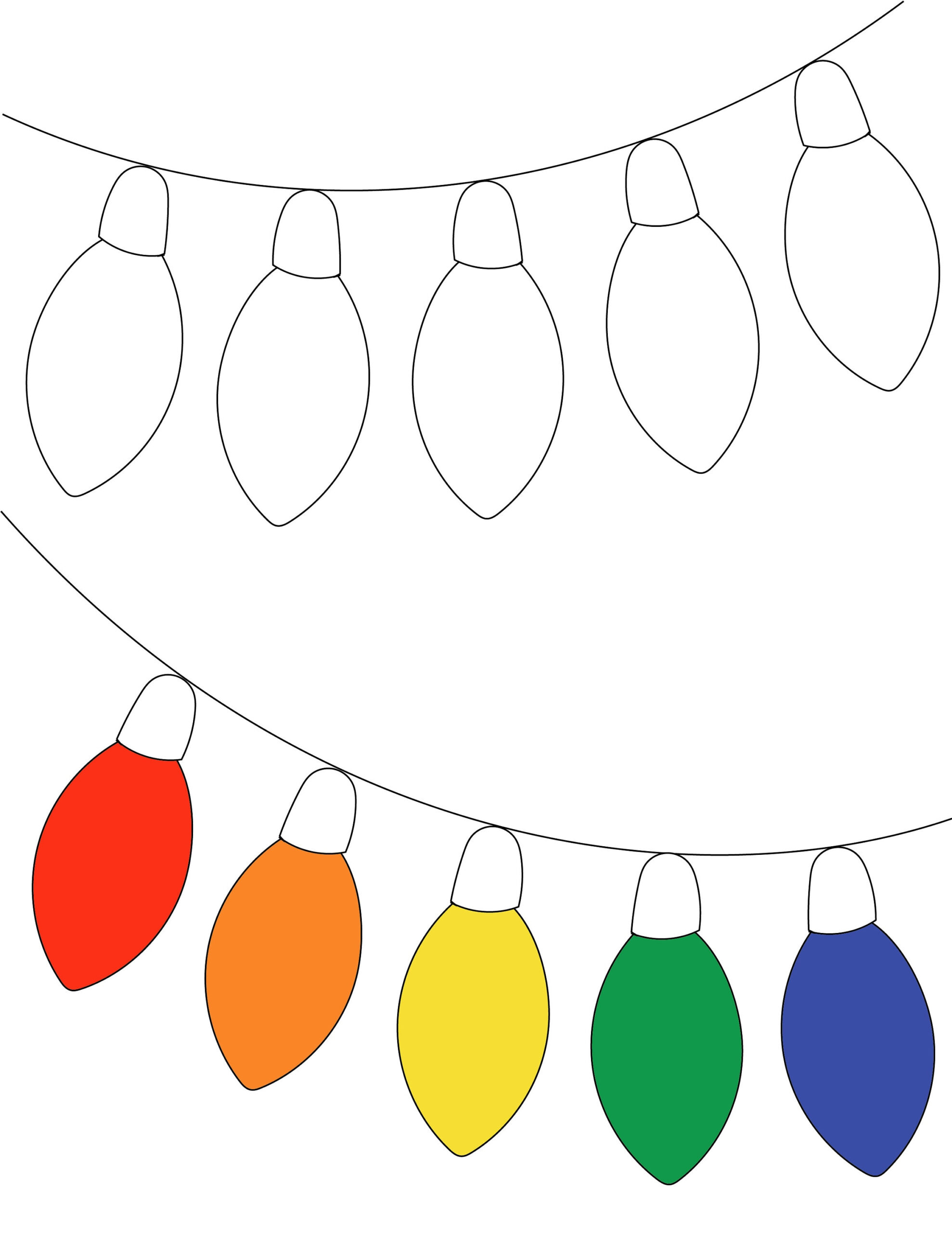 Christmas Lights Coloring Page Printable Pdf Digital Download with Christmas Lights Coloring Printable