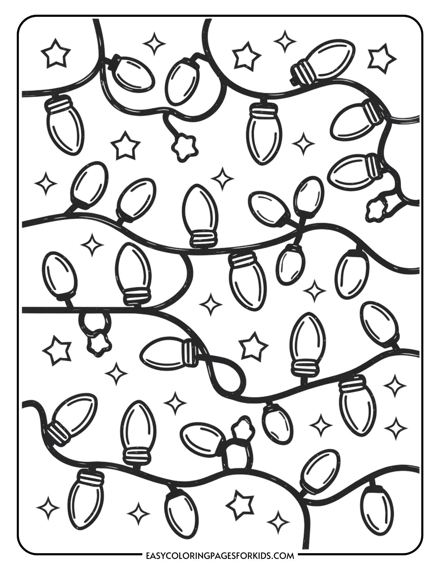 Christmas Lights Coloring Pages (9 Free Printable Pages) - Easy within Christmas Lights Coloring Printable