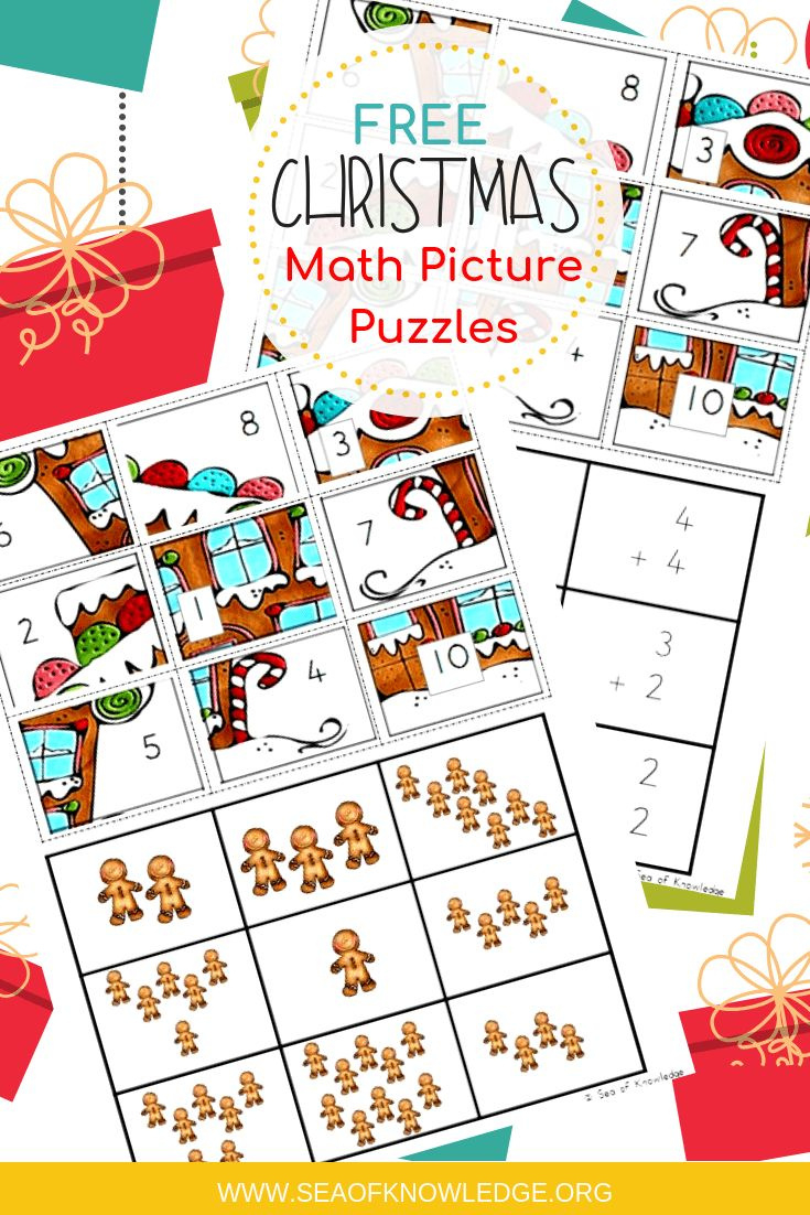 Christmas Math Puzzles With Answers Cut And Paste Pictures throughout Christmas Picture Puzzle Game Answers Printable