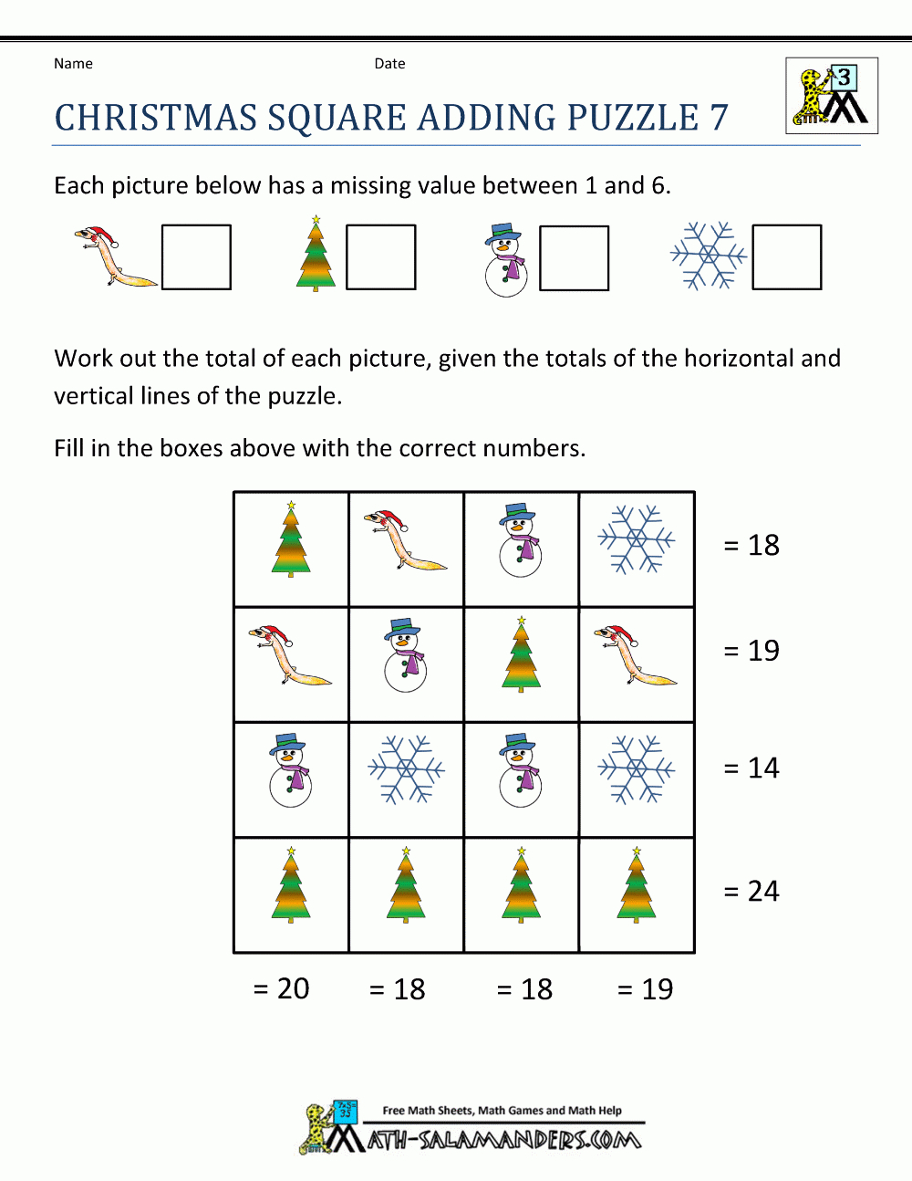 Christmas Math Worksheets in Christmas Worksheets For High School