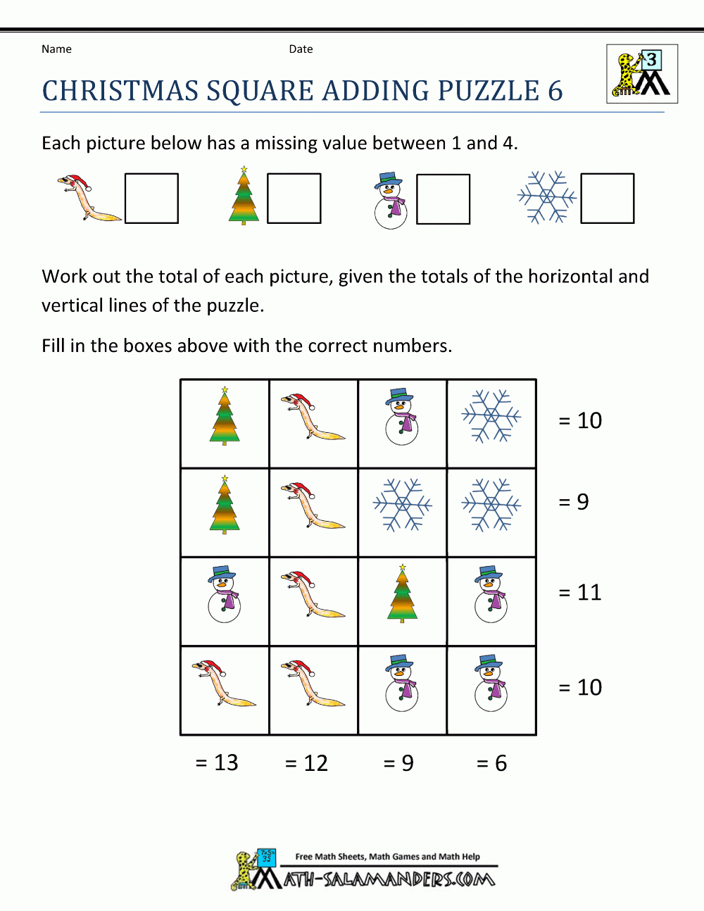 Christmas Math Worksheets regarding Fun Christmas Worksheets For Middle School