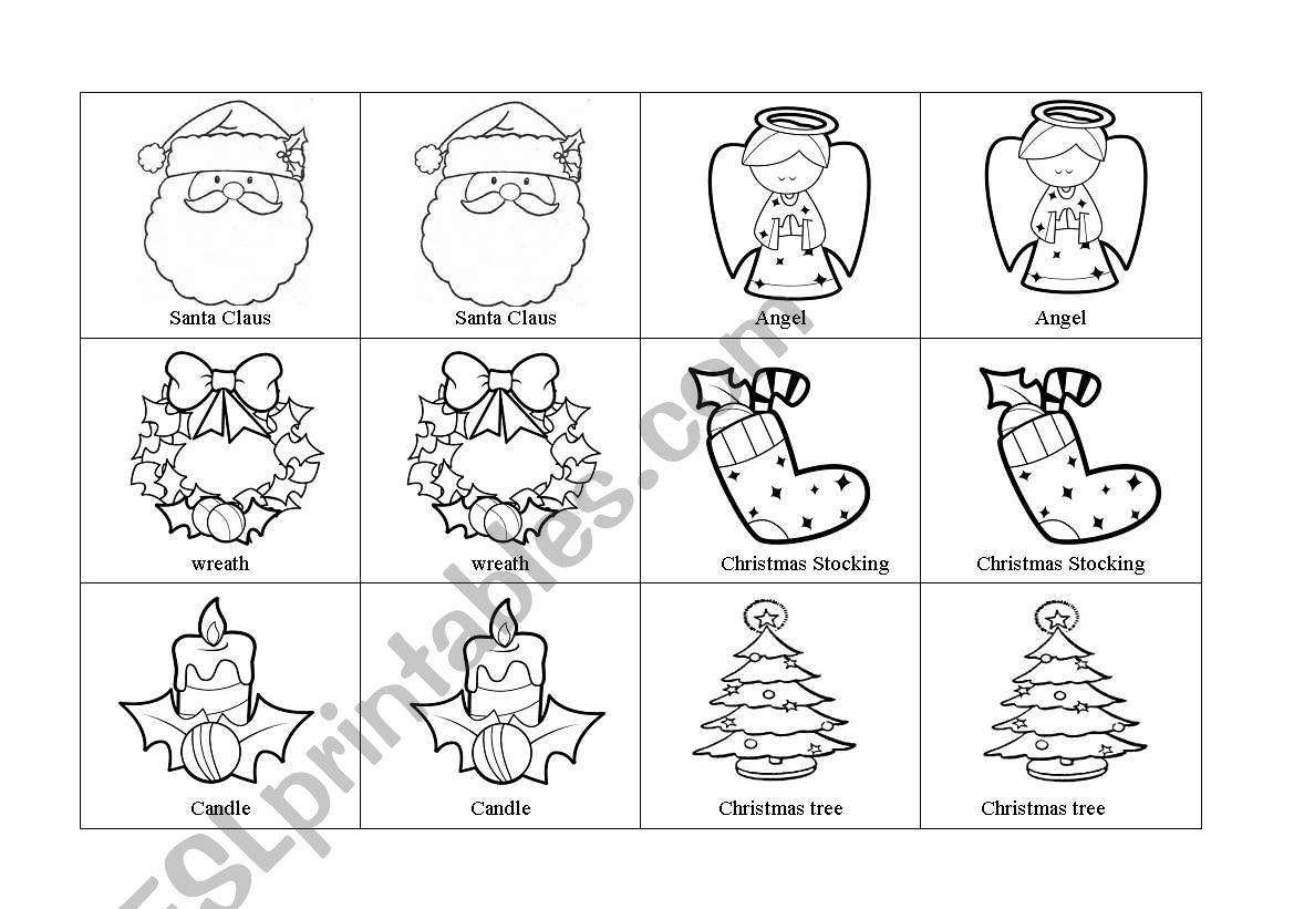Christmas Memory Game - Esl Worksheetrenate Oliveira regarding Christmas Memory Game Printable Black and White