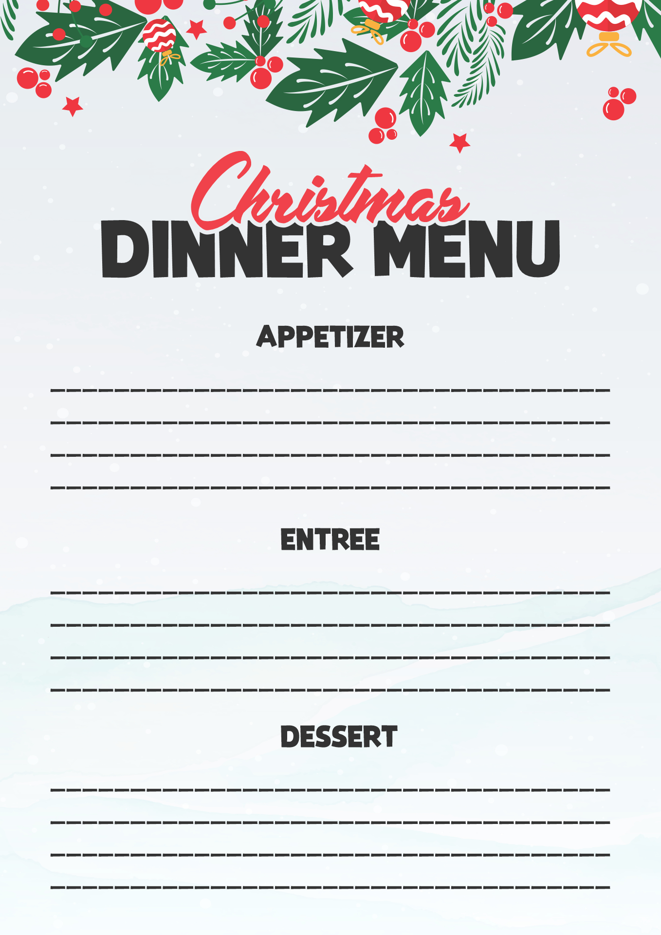 Christmas Menu Templates - 12 Free Pdf Printables | Printablee with regard to Free Printable Blank Christmas Menu Template
