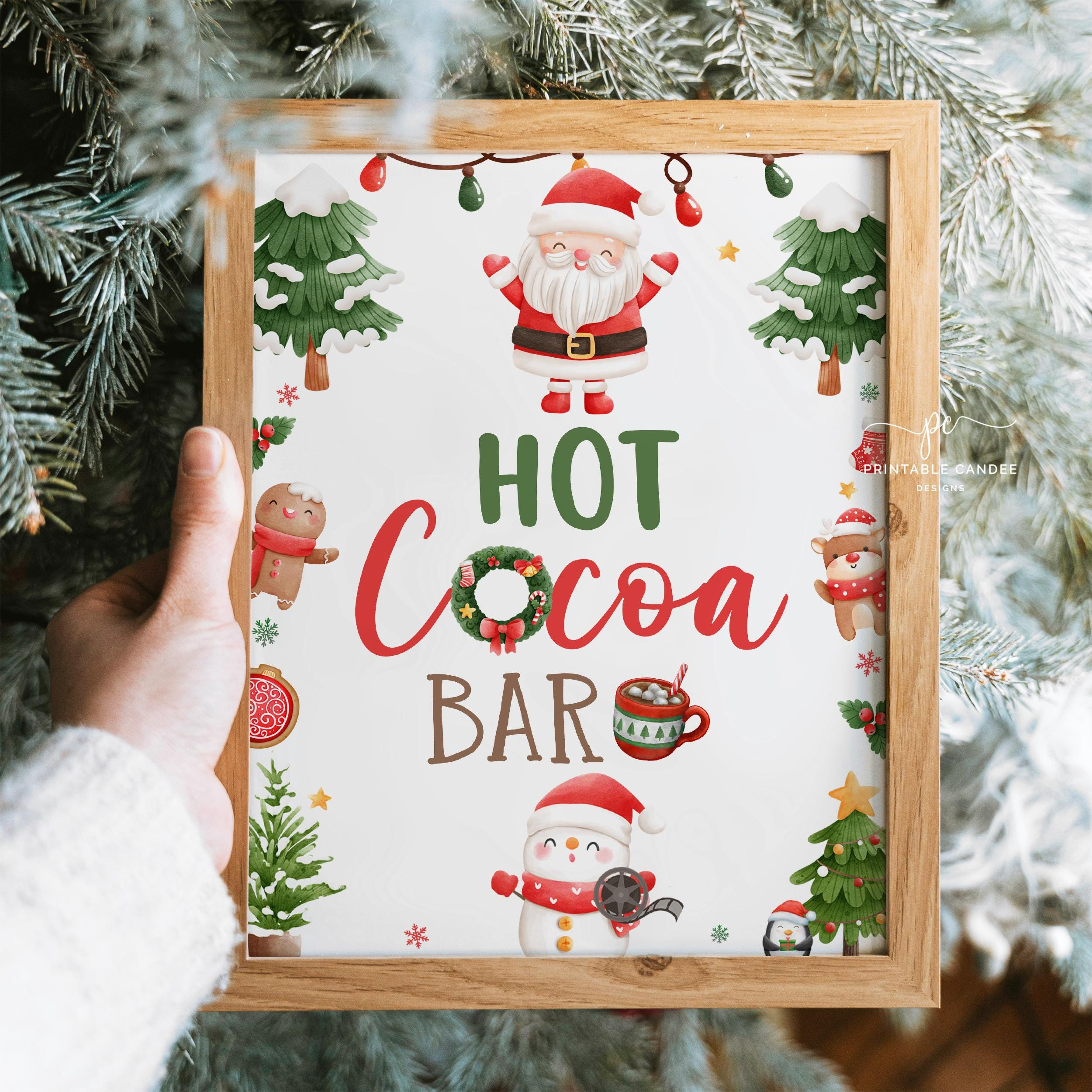 Christmas Movie Night Printable Hot Cocoa Bar Sign Holiday Movie with regard to Christmas Hot Cocoa Bar Printable
