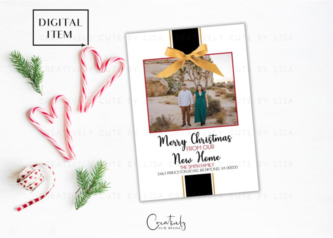 Christmas Moving Announcement, Holiday Photo Card, We'Ve in Printable Moving Announcement Christmas Card