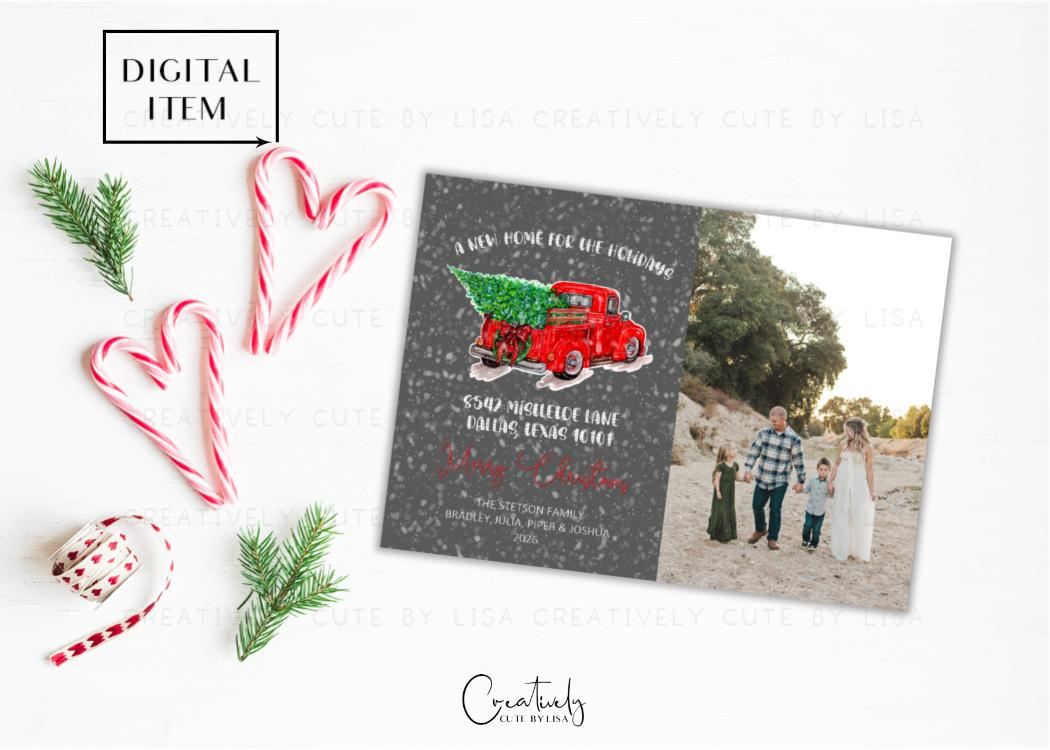 Christmas Moving Announcement, We'Ve Moved Christmas Card, Tree within Printable Moving Announcement Christmas Card