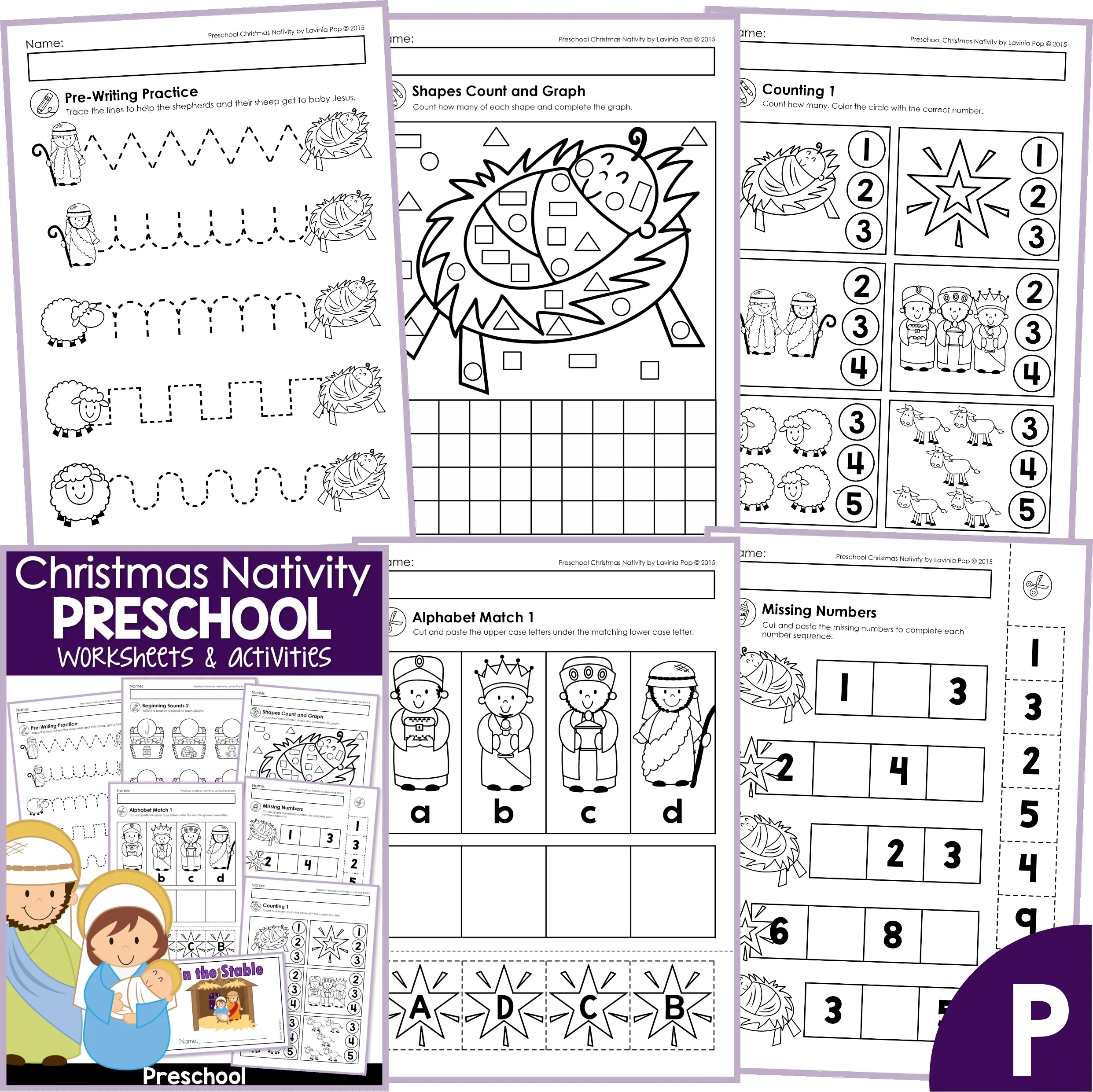 Christmas Nativity Preschool Worksheets And Activities No Prep within Christmas Nativity Worksheets