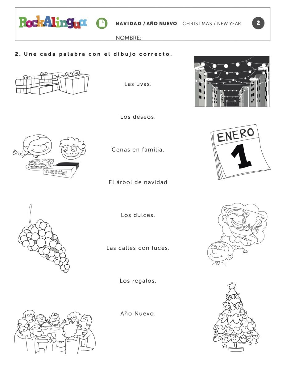 Christmas New Year Esl Worksheets For Kids within Spanish Christmas Activities Worksheets