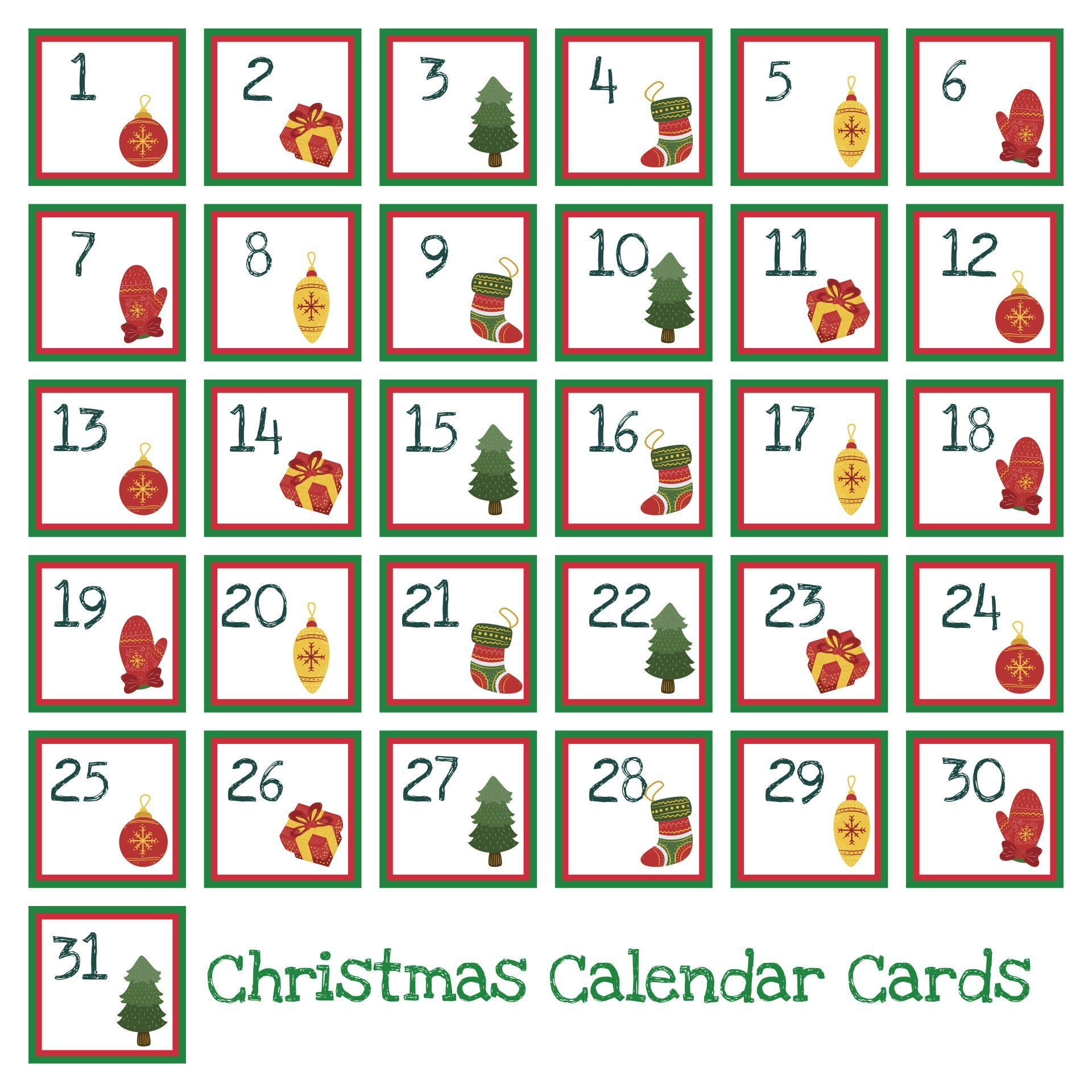 Christmas Numbers 1 To 31 - 13 Free Pdf Printables | Printablee with Printable Christmas Numbers 1-30