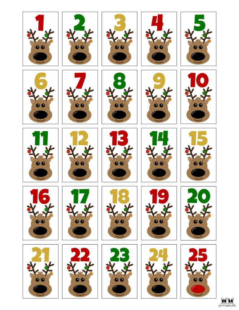 Christmas Numbers | Printabulls inside Christmas Numbers Printable