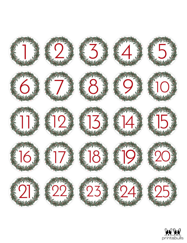 Christmas Numbers | Printabulls intended for Free Christmas Numbers Printable