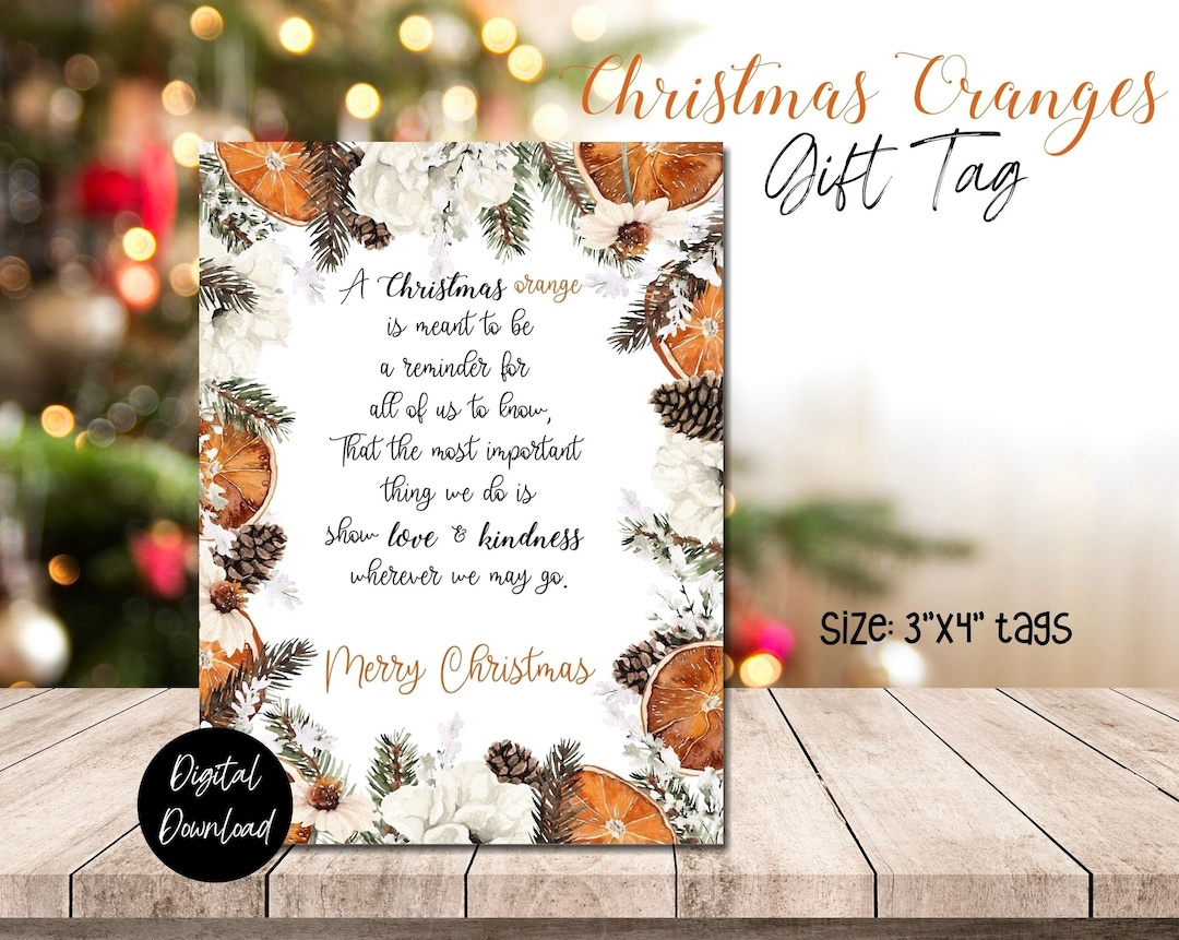 Christmas Oranges Gift Tags, Printable Christmas Oranges Gift Tag regarding Christmas Orange Story Printable