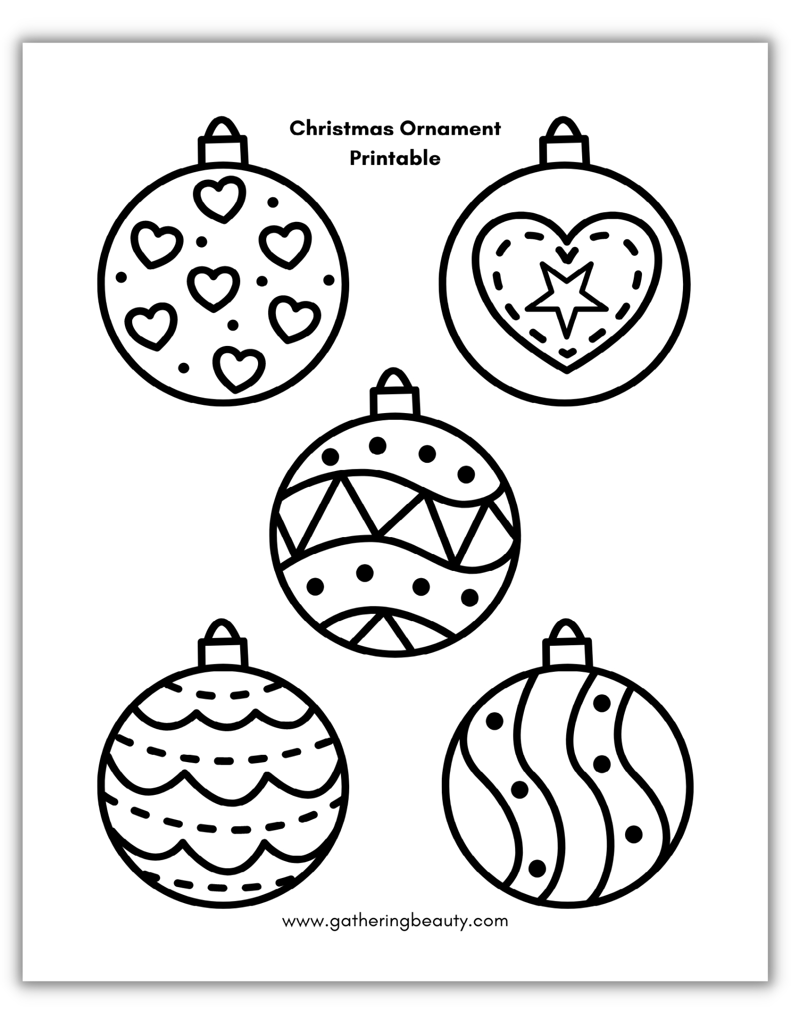 Christmas Ornament Printable — Gathering Beauty in Christmas Decorations Template Printable
