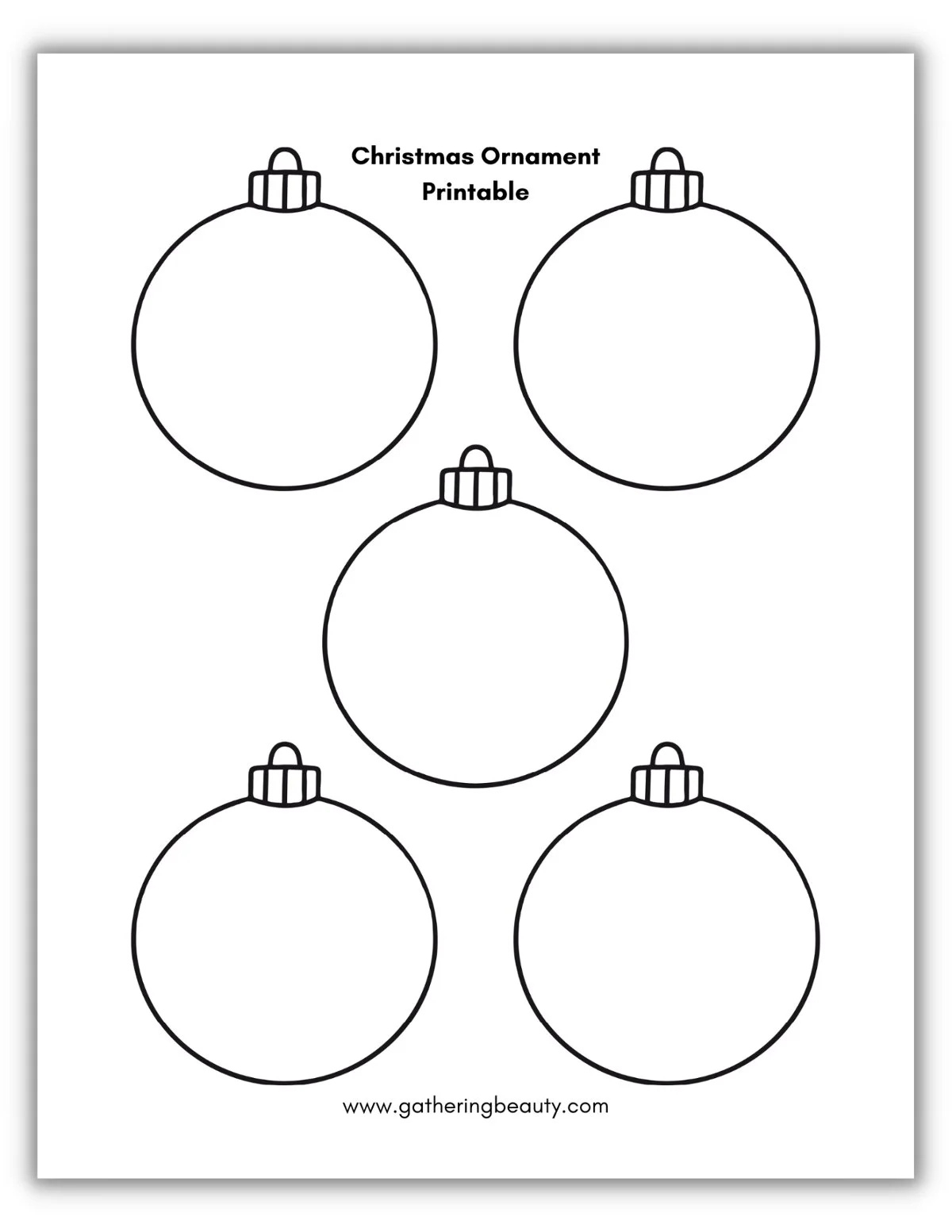 Christmas Ornament Printable — Gathering Beauty regarding Blank Printable Christmas Ornaments