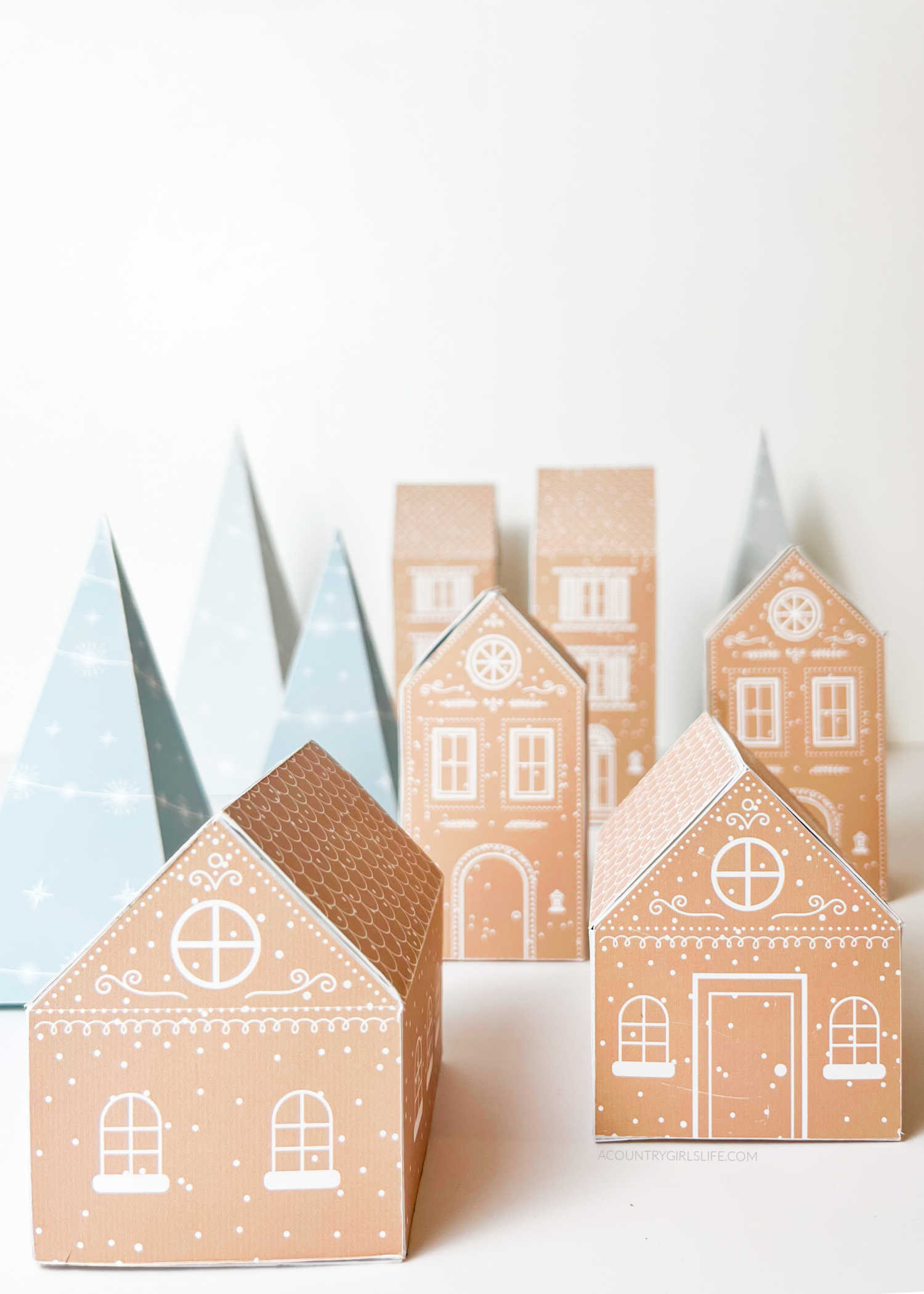 Christmas Paper Village (Diy Free Printables!) - A Country Girl'S Life within Gingerbread Houses Village Printable