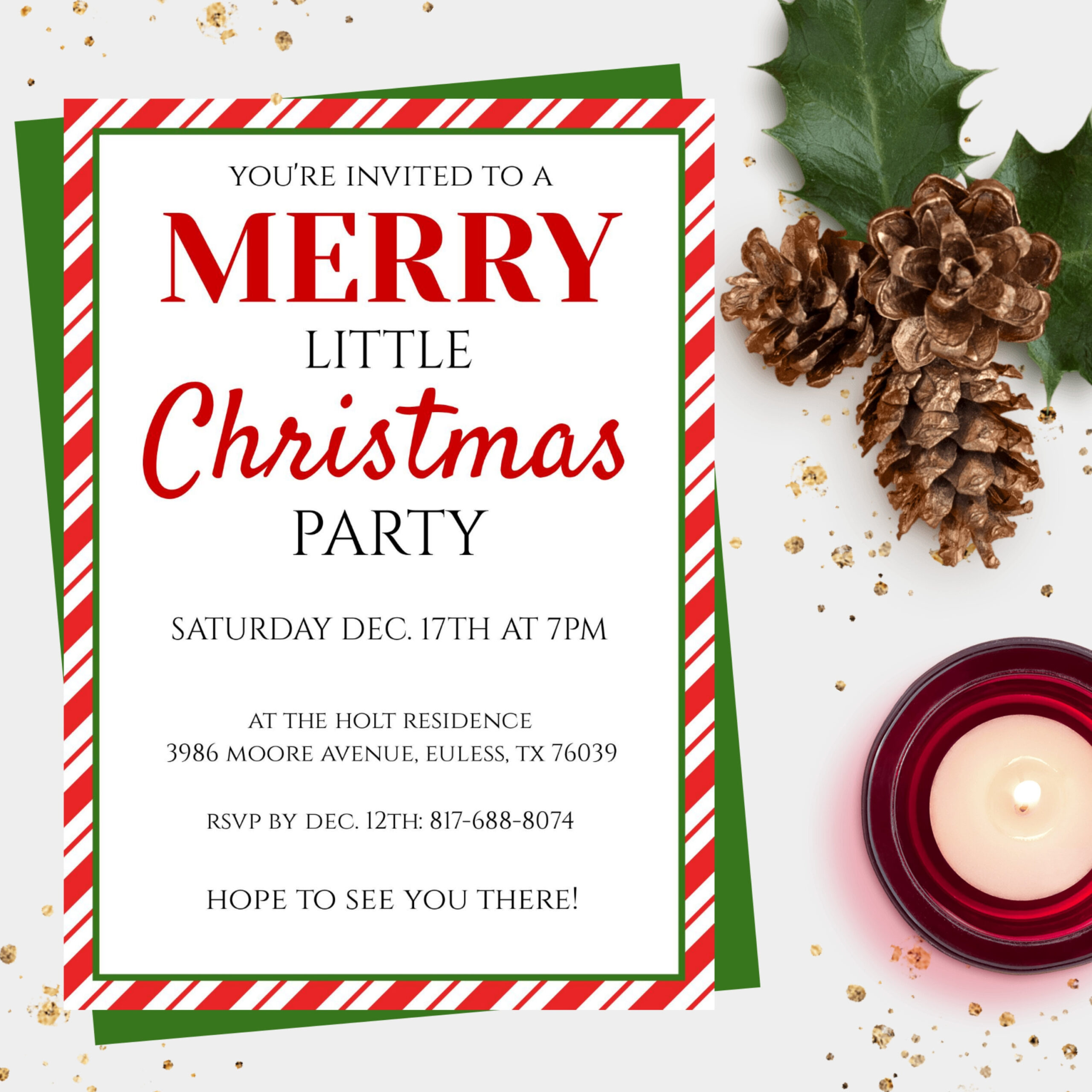 Christmas Party Invitation Template, Instant Download, Holiday in Christmas Luncheon Invitation Templates