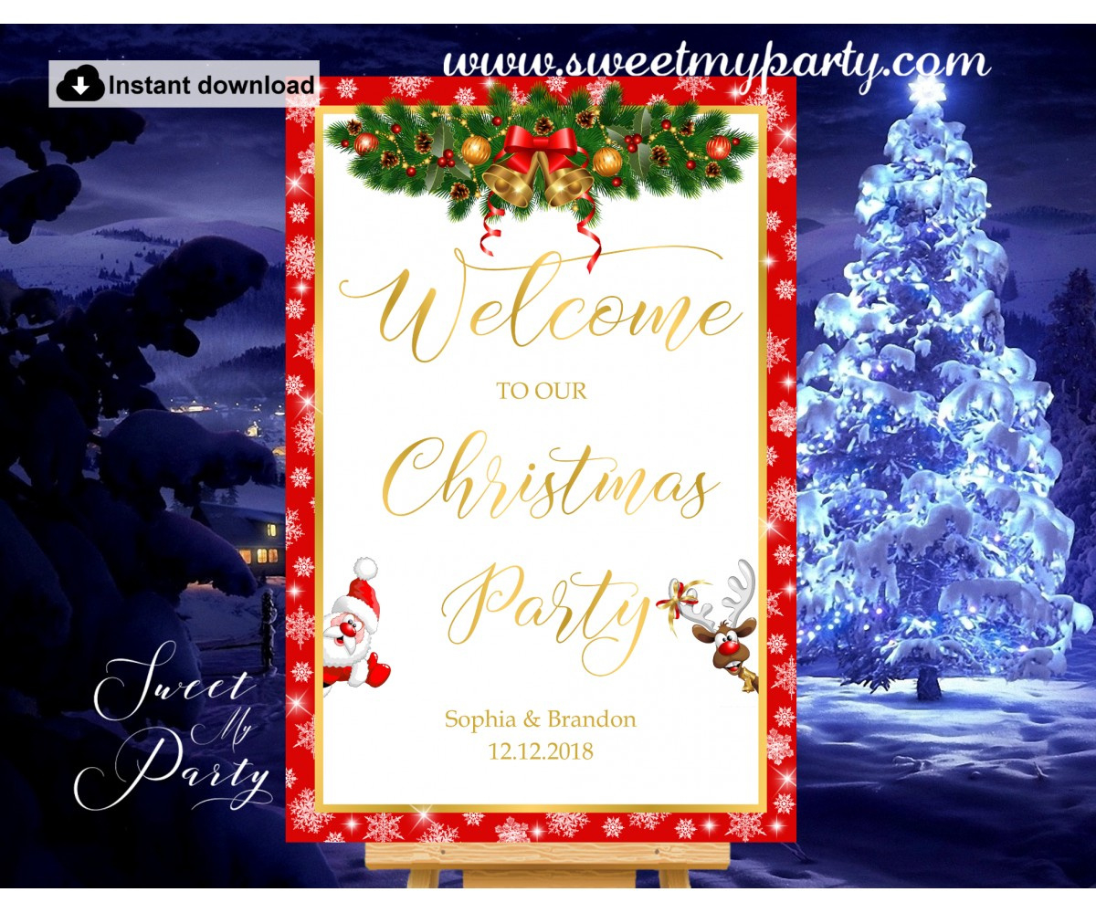 Christmas Party Welcome Sign Printable|Christmas Party Welcome regarding Holiday Welcome Sign Printable