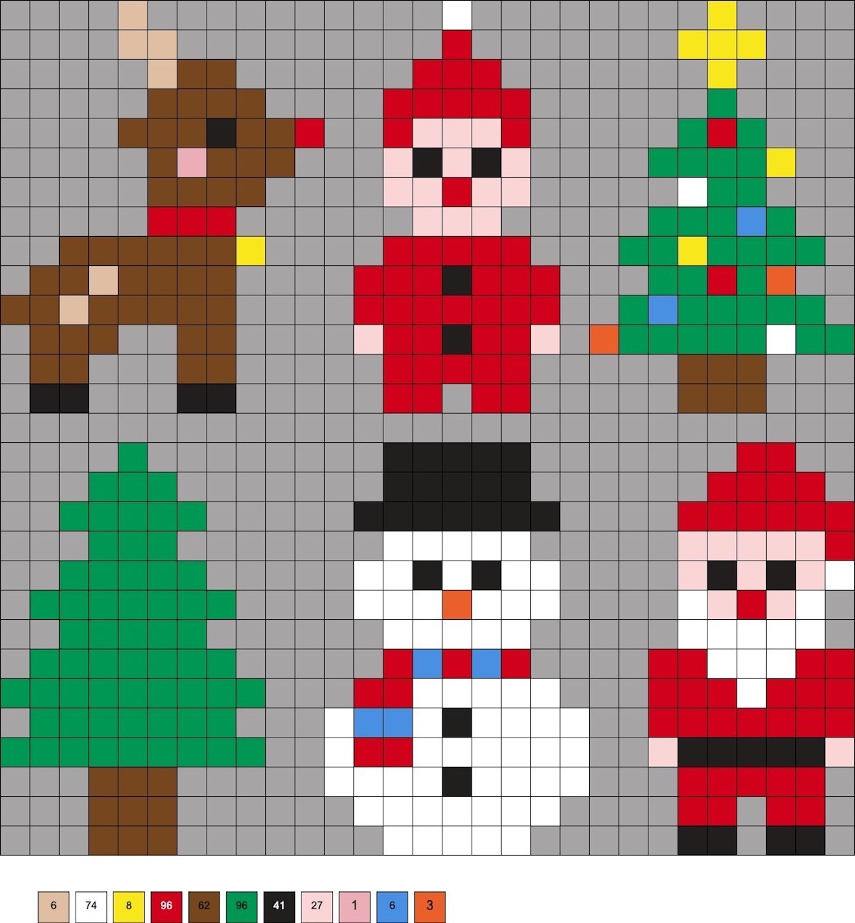 Christmas Perler Beads (75+ Free Patterns!) - Diy Candy in Christmas Perler Bead Patterns Printable