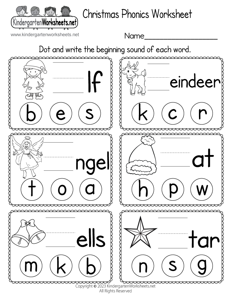 Christmas Phonics Worksheet - Free Printable, Digital, & Pdf with Printable Christmas Worksheets For Kindergarten