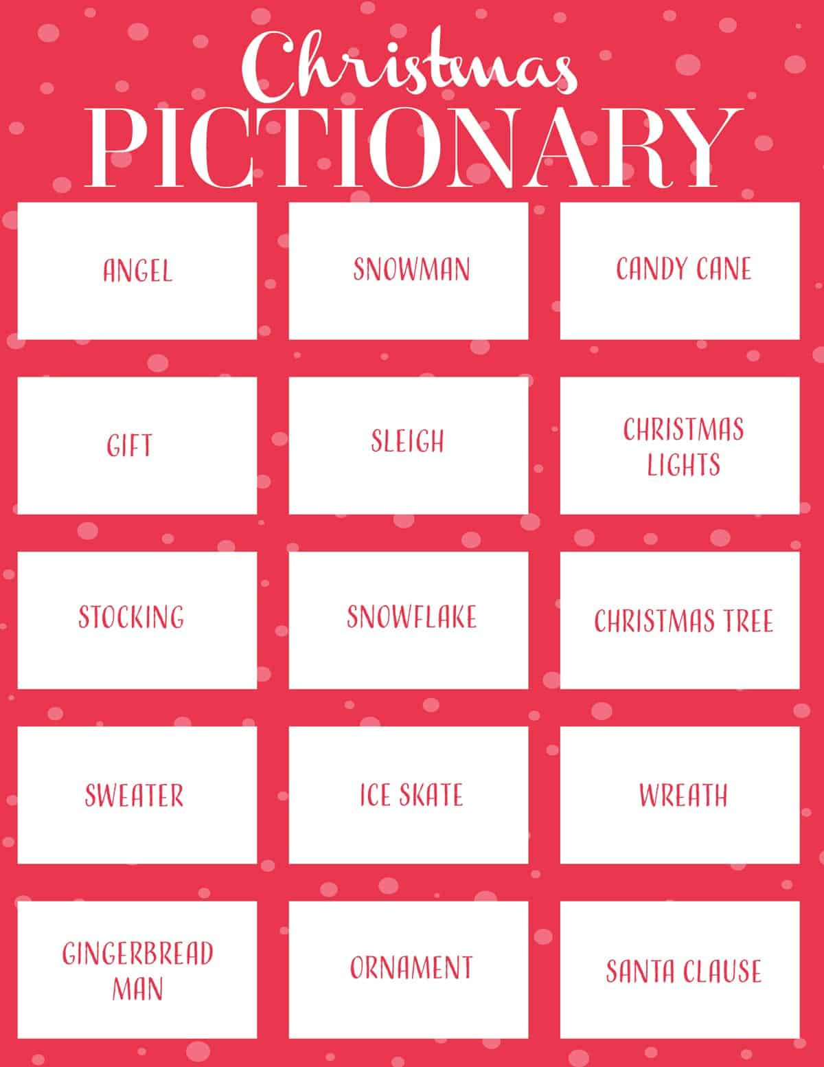 Christmas Pictionary | Skip To My Lou with regard to Christmas Carol Pictionary Free Printable
