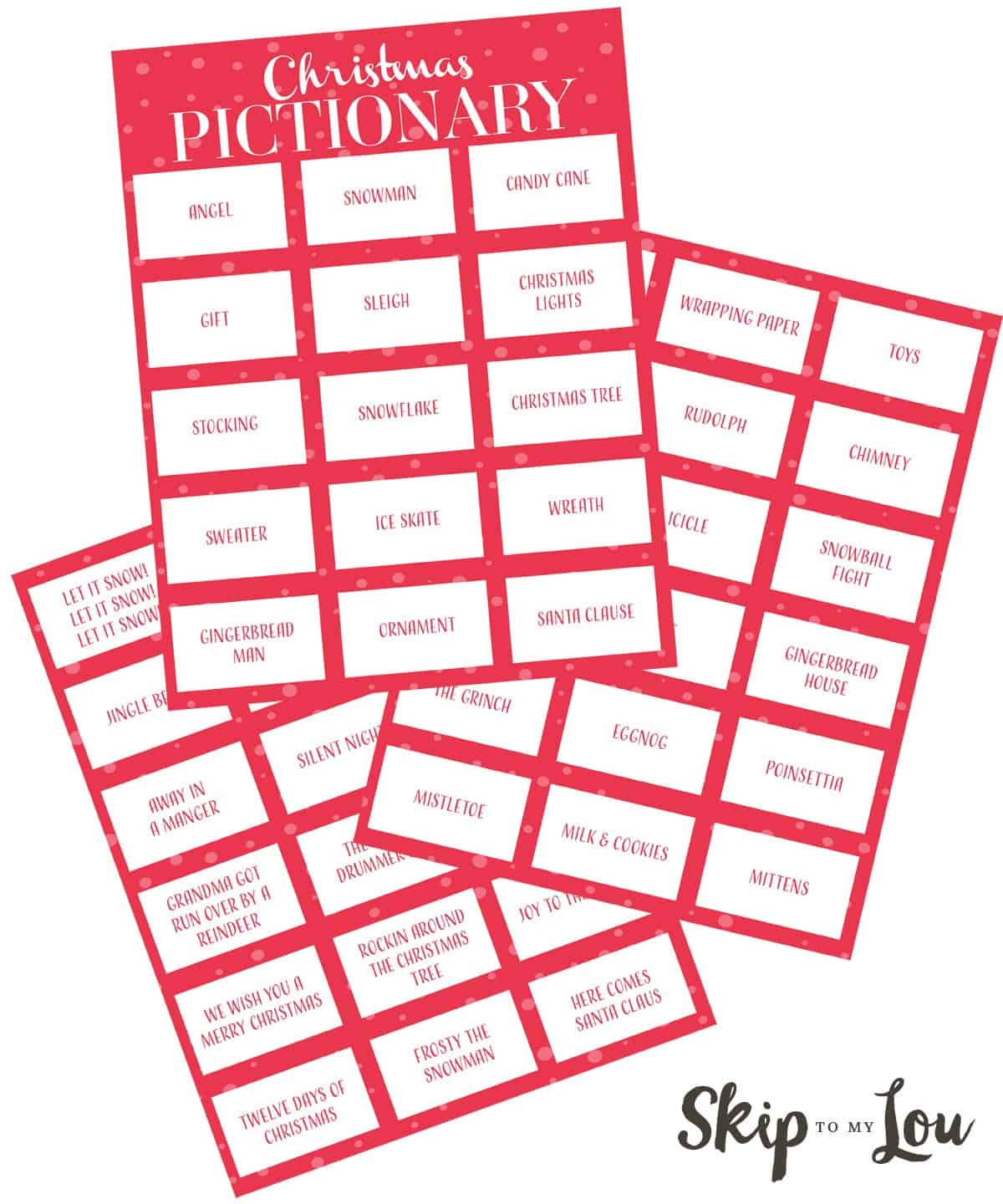 Christmas Pictionary | Skip To My Lou within Christmas Carol Pictionary Free Printable