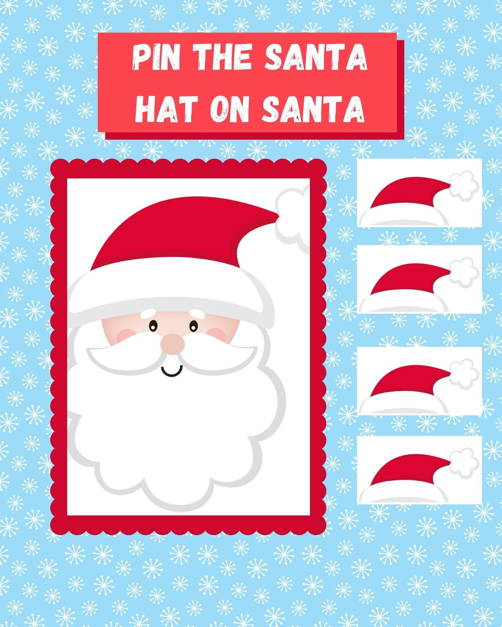 Christmas Pin The Hat On Santa! Printable Download - Fun Christmas pertaining to Pin The Hat On Santa Printable