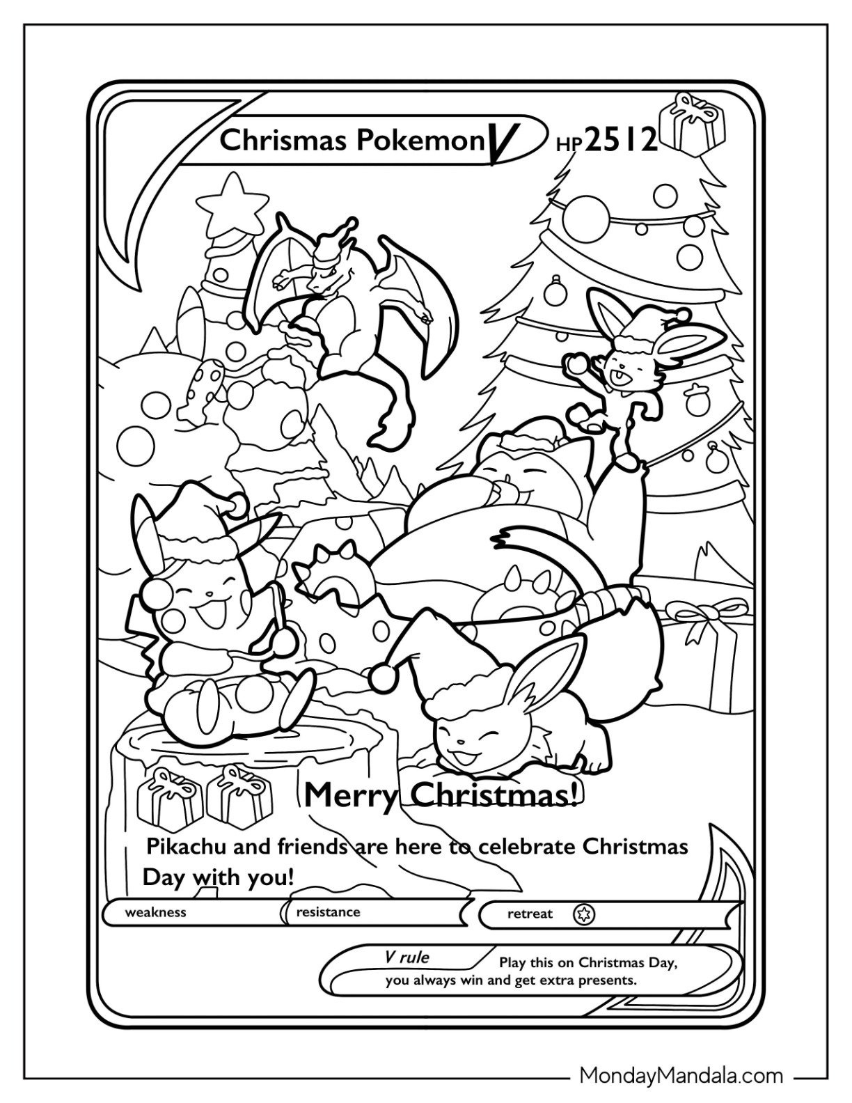 Christmas Pokemon Coloring Pages (Free Printables) inside Printable Pokemon Christmas Card