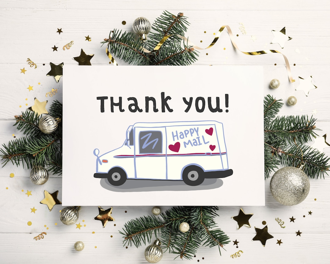 Christmas Postcard Free Thank You Postcard S, Editable And within Free Printable Christmas Card For Mail Carrier