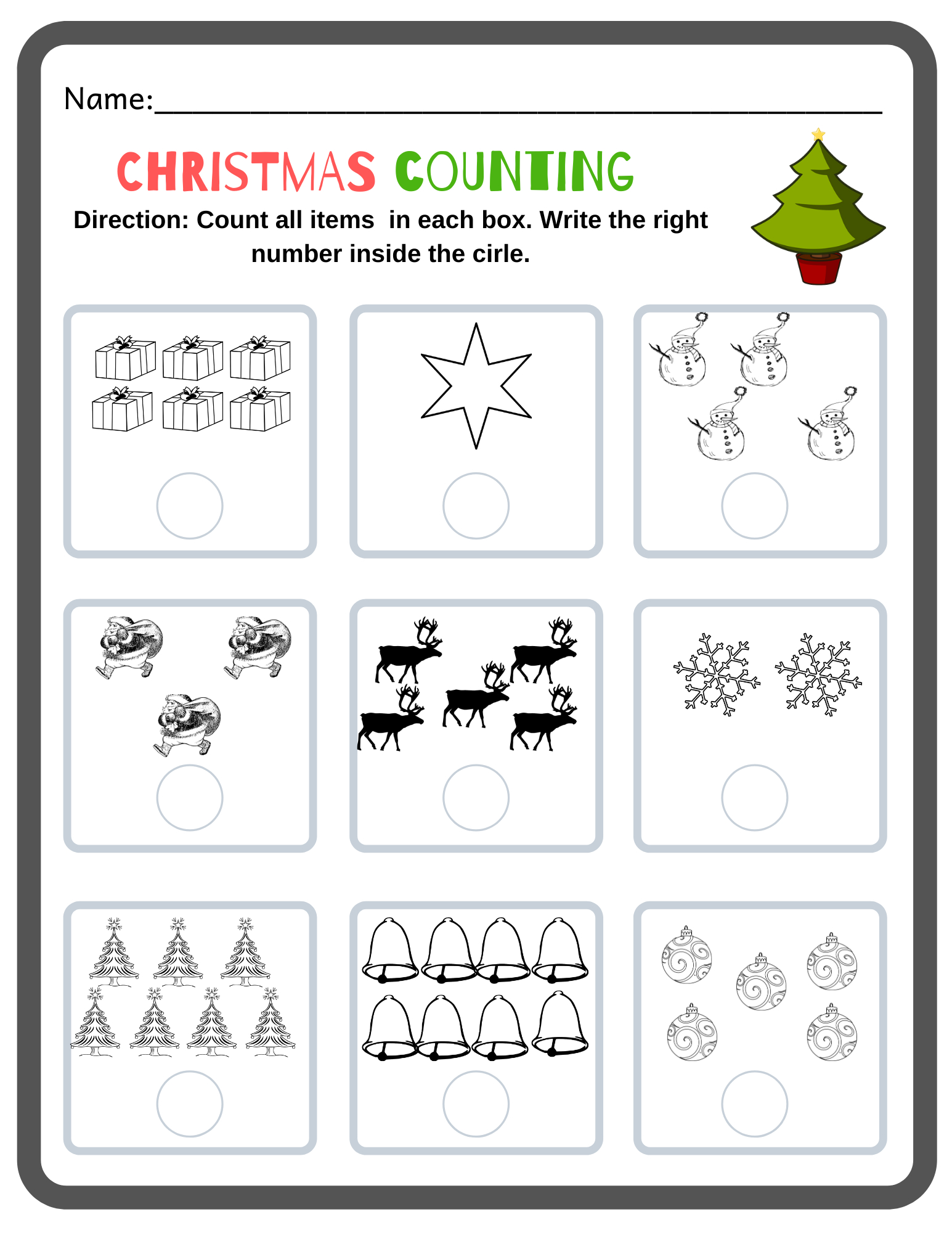 Christmas Preschool Math Activity | Madeteachers regarding Christmas Math Printable For Kindergarten