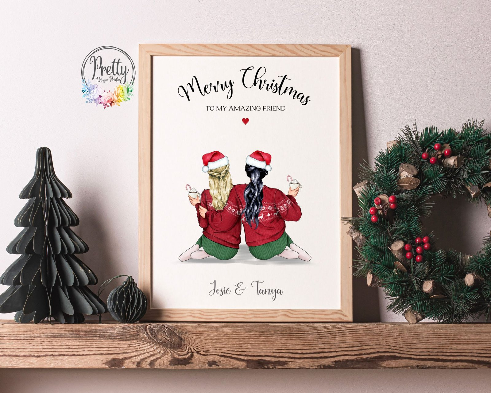 Christmas Print For Best Friend | Pretty Unique Prints Ltd. throughout Christmas Card For Best Friends Printable