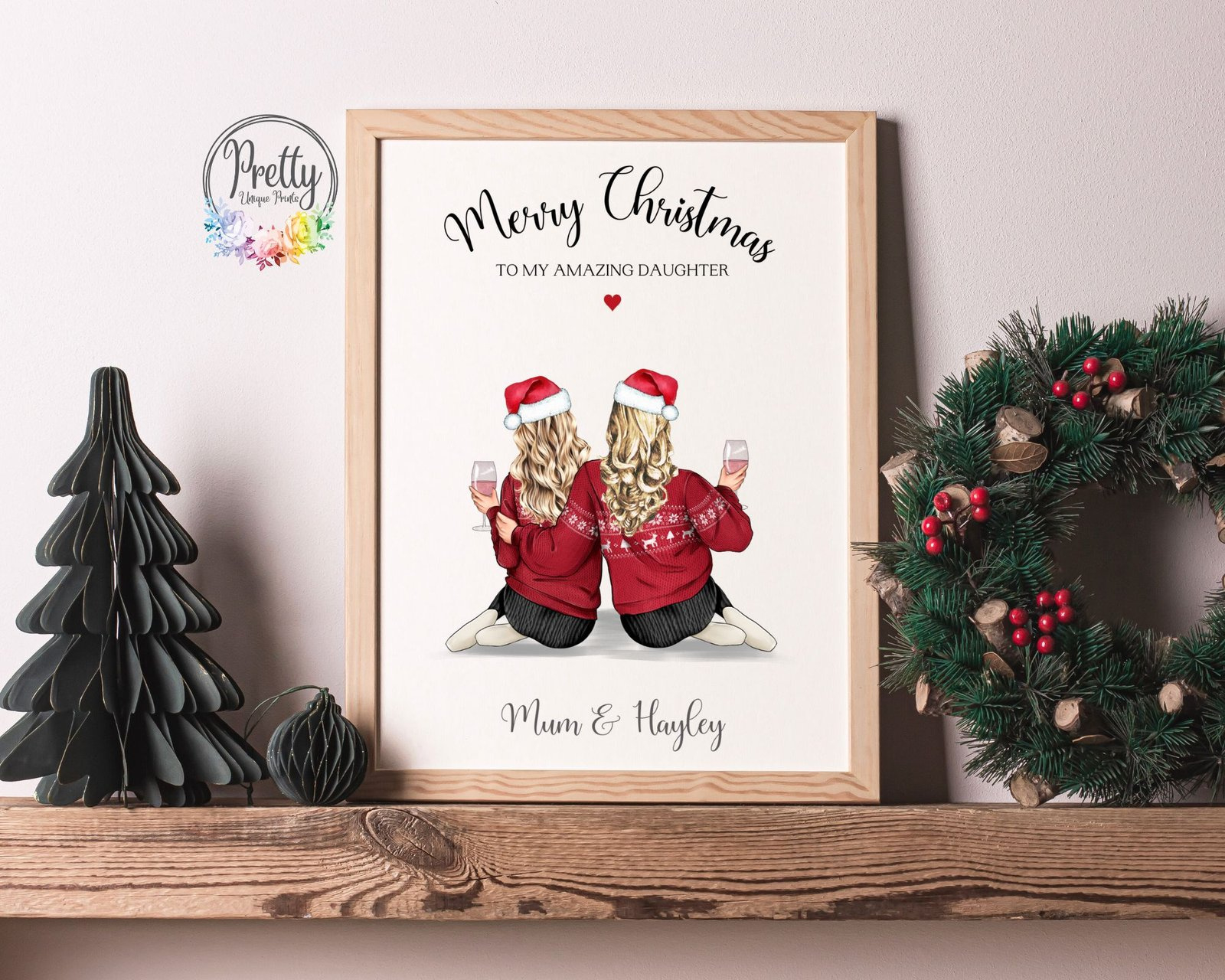 Christmas Print For Daughter | Pretty Unique Prints Ltd. regarding Printable Christmas Card For Daughter