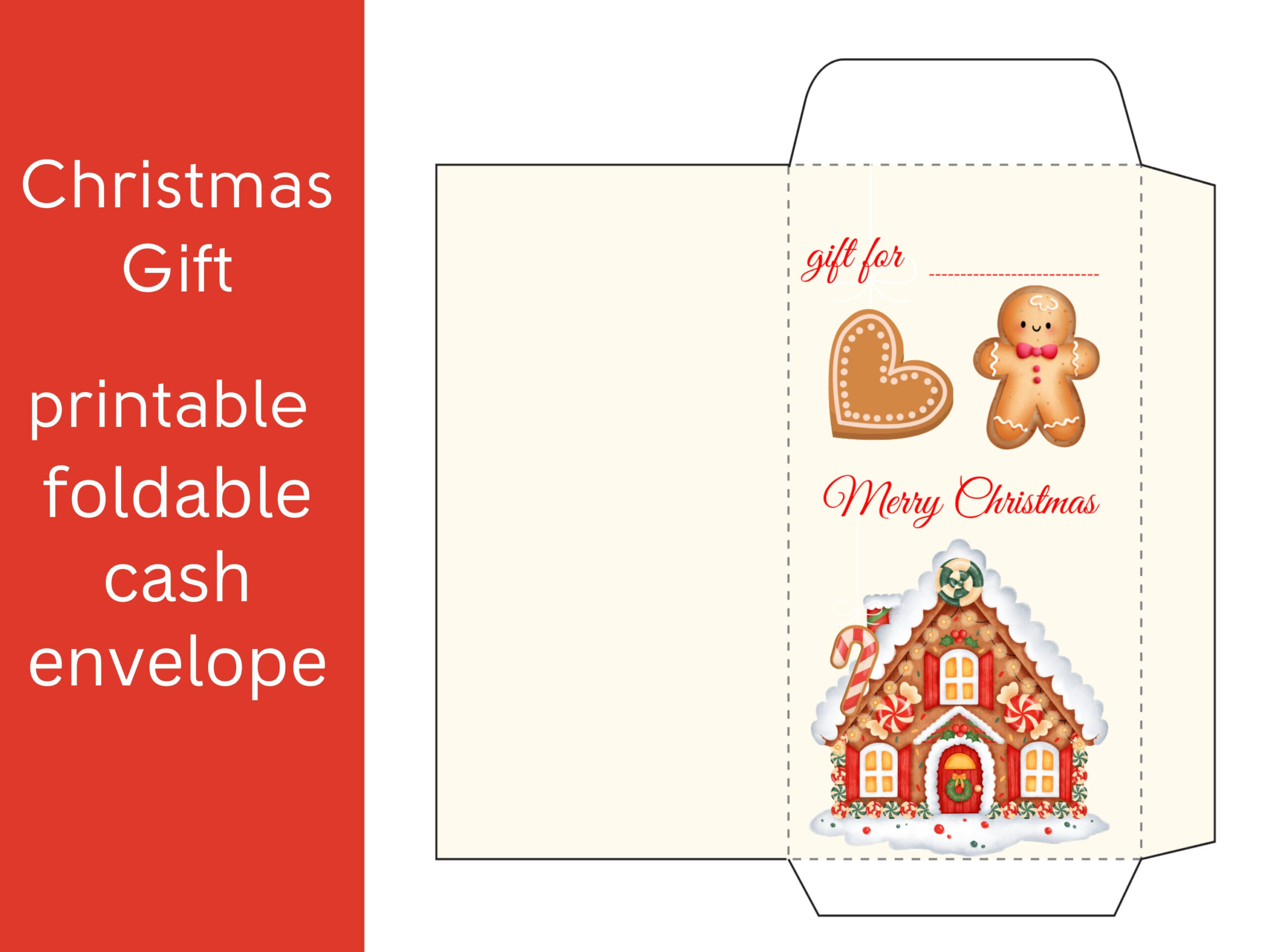 Christmas Printable Cash Envelope, Christmas Cash, Money Envelope intended for Christmas Cash Envelope Printable