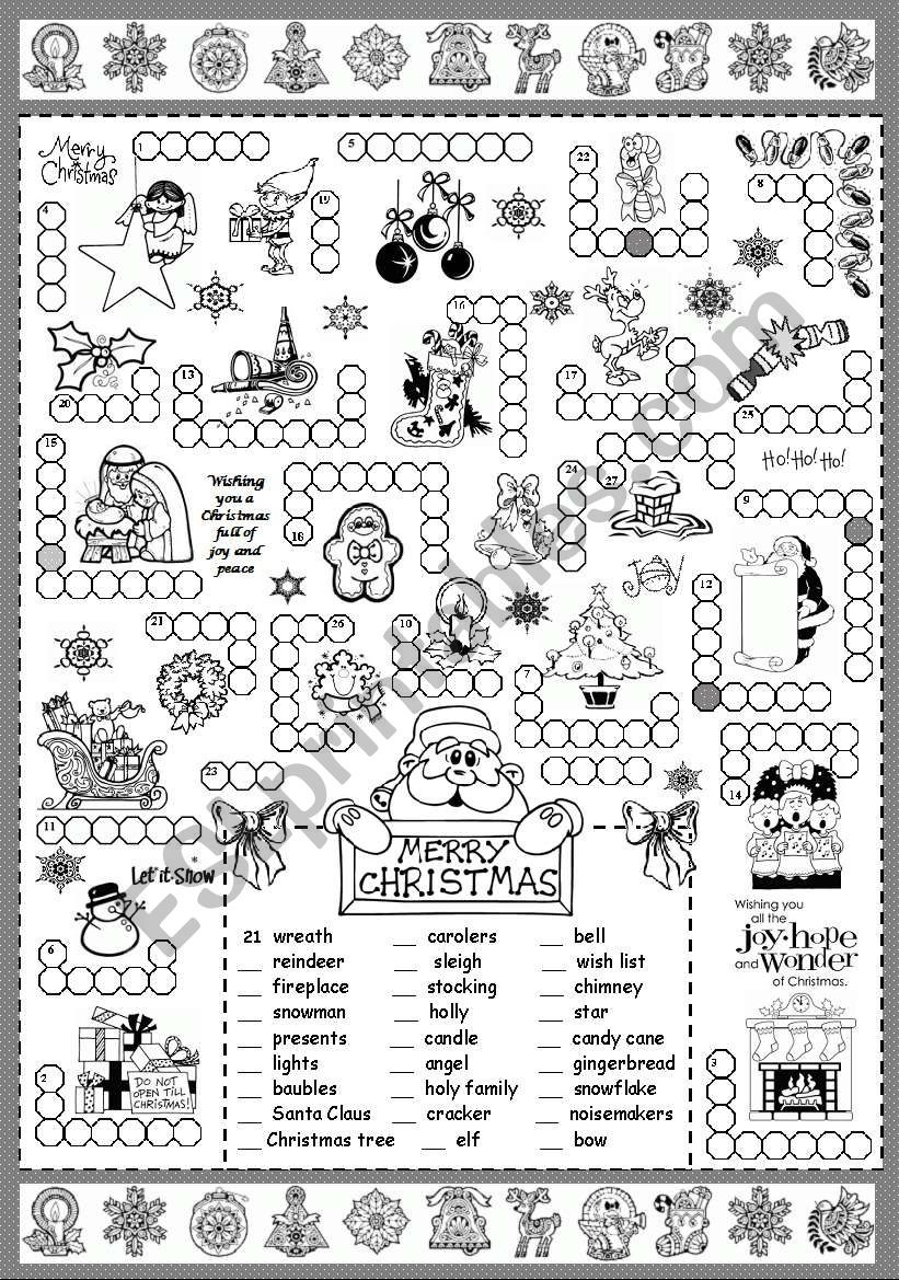 Christmas Puzzle - Esl Worksheetsilvanija for Christmas Puzzle Worksheets