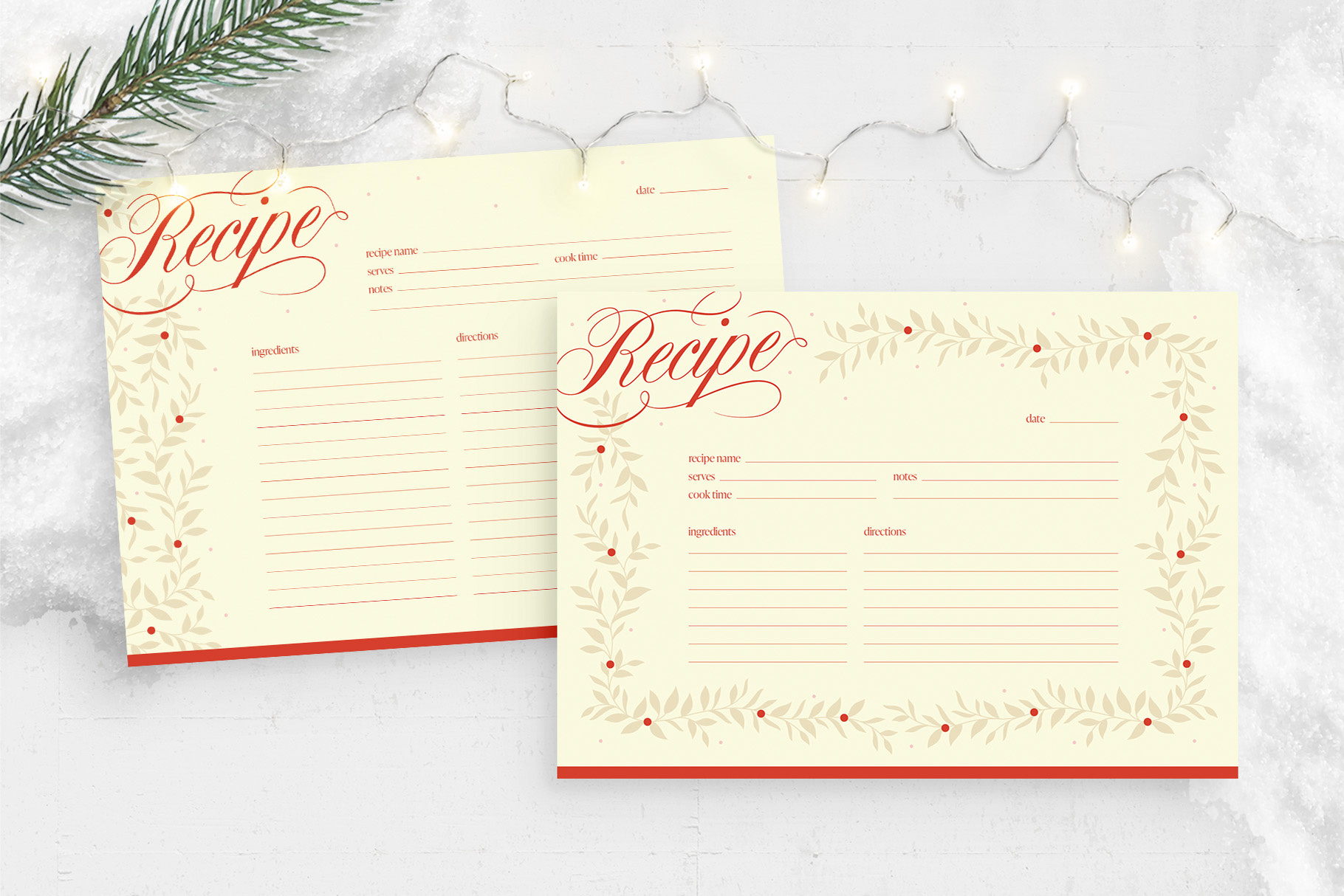 Christmas Recipe Card Template - Brandpacks within Printable Christmas Recipe Card Template