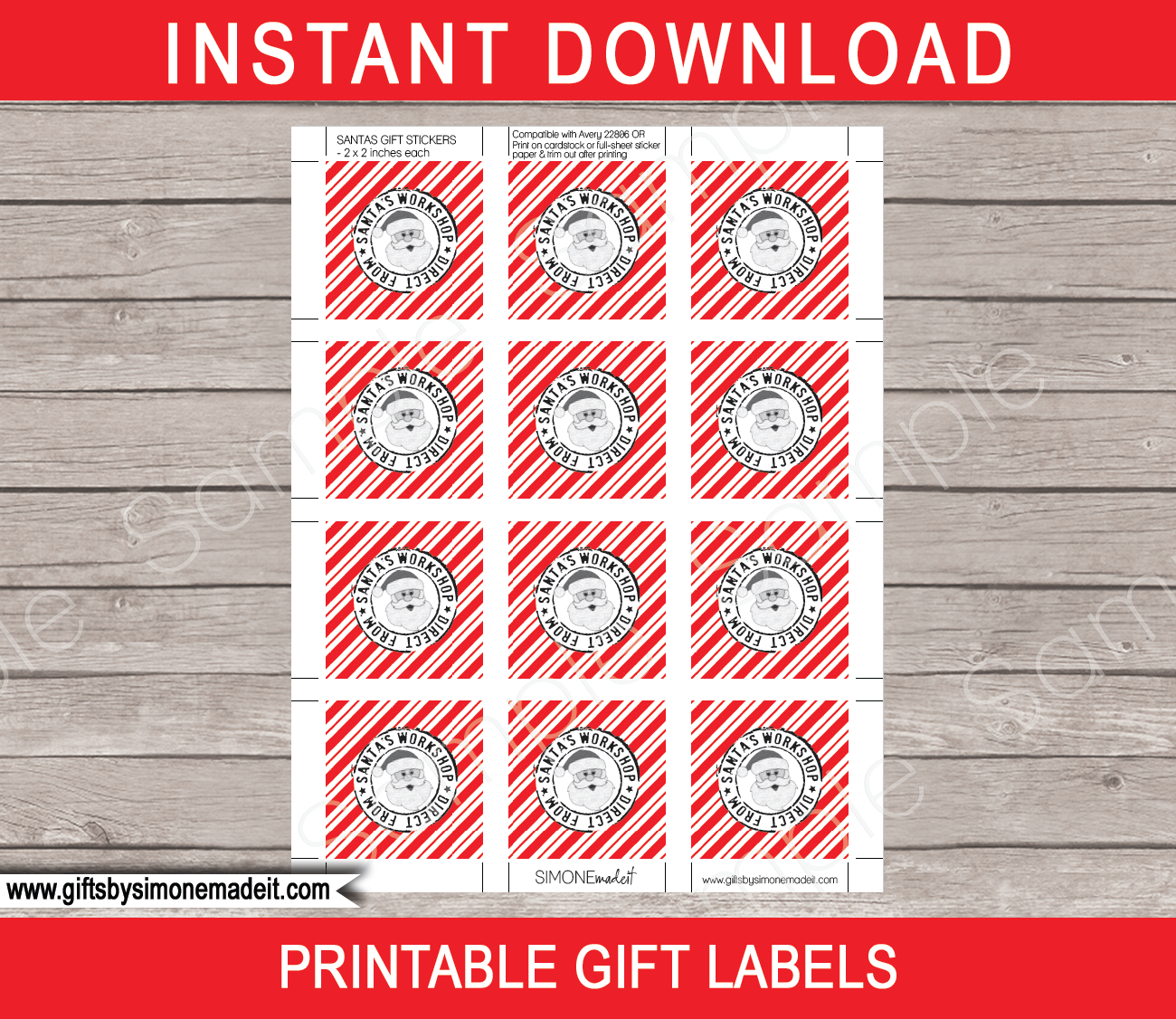 Christmas Santa'S Workshop Gift Tags (Set 2) - Red & Green throughout Santa Workshop Label Printable