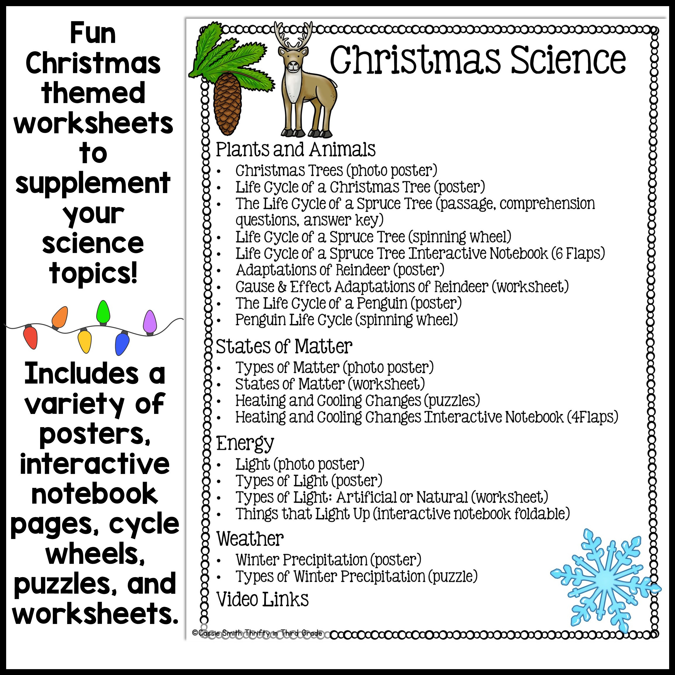 Christmas Science Worksheets No Prep Plants Animals Matter Winter with Christmas Science Worksheets