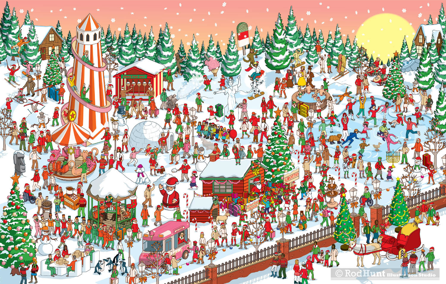 Christmas Search And Find Illustrationrod Hunt On Dribbble in Wheres Waldo Christmas Printable