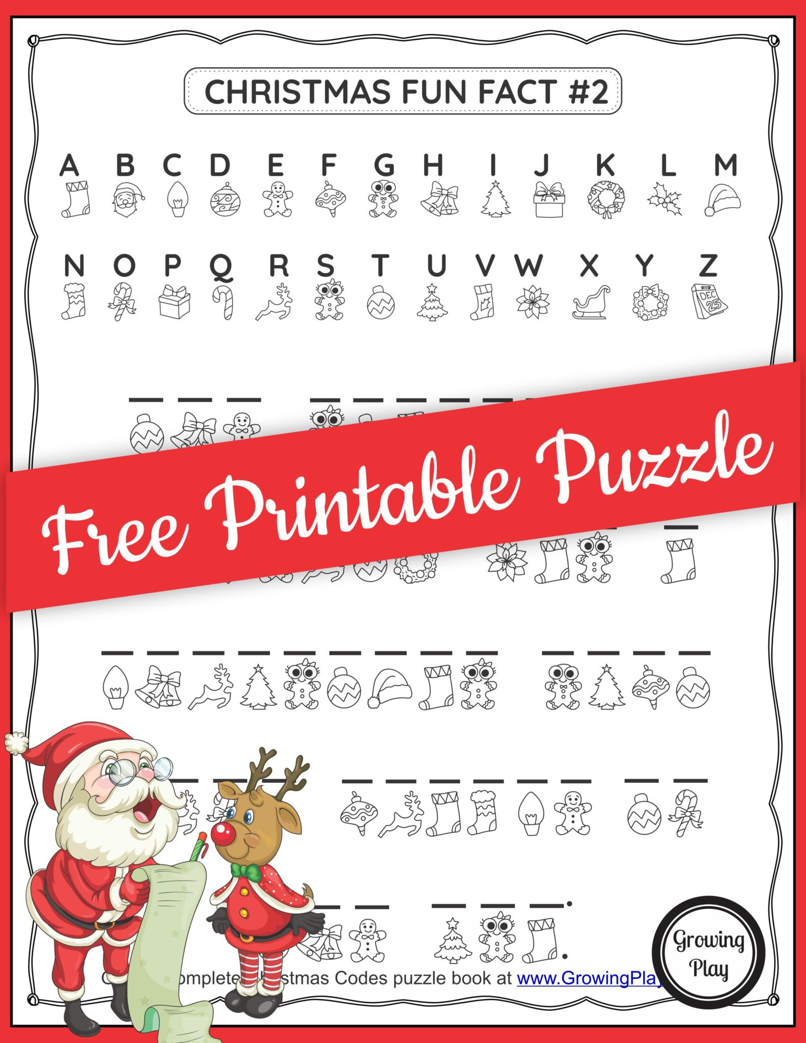 Christmas Secret Code Worksheet - Free Printable - Growing Play pertaining to Free Printable Christmas Secret Code Worksheets