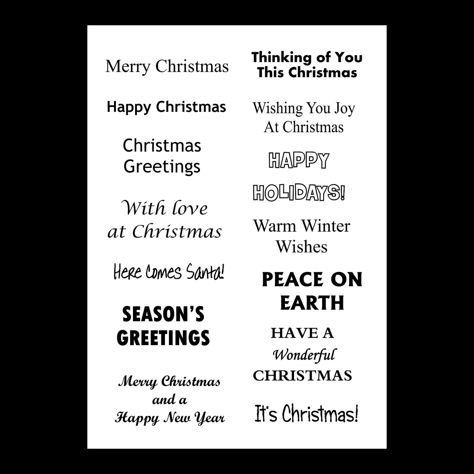 Christmas Sentiments Digital Sheet, Printable Festive Sentiments regarding Free Printable Christmas Card Sentiments